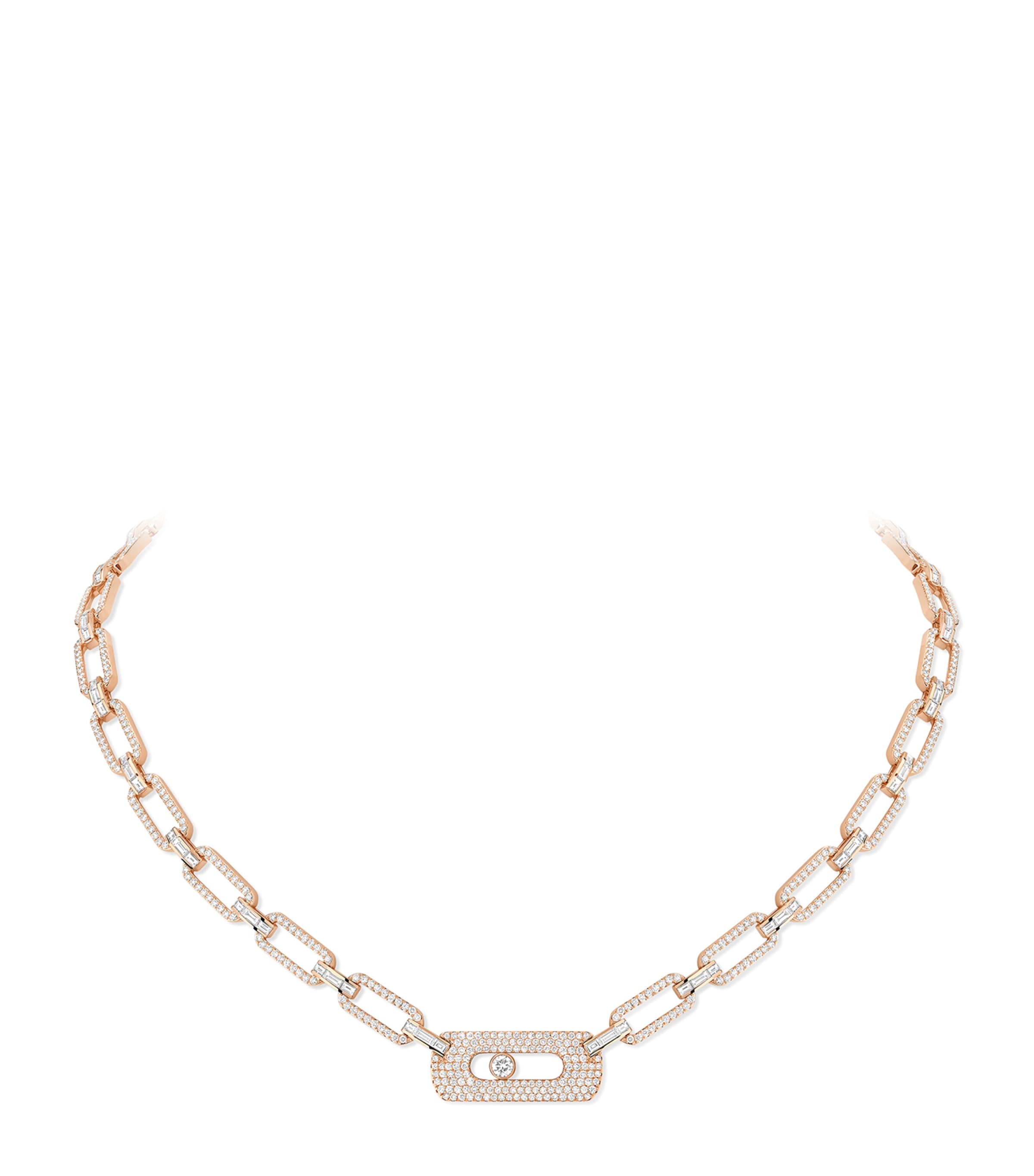 Messika Move Link Rose Gold and Diamond Necklace (4.50ct) Pink Gold Image 1