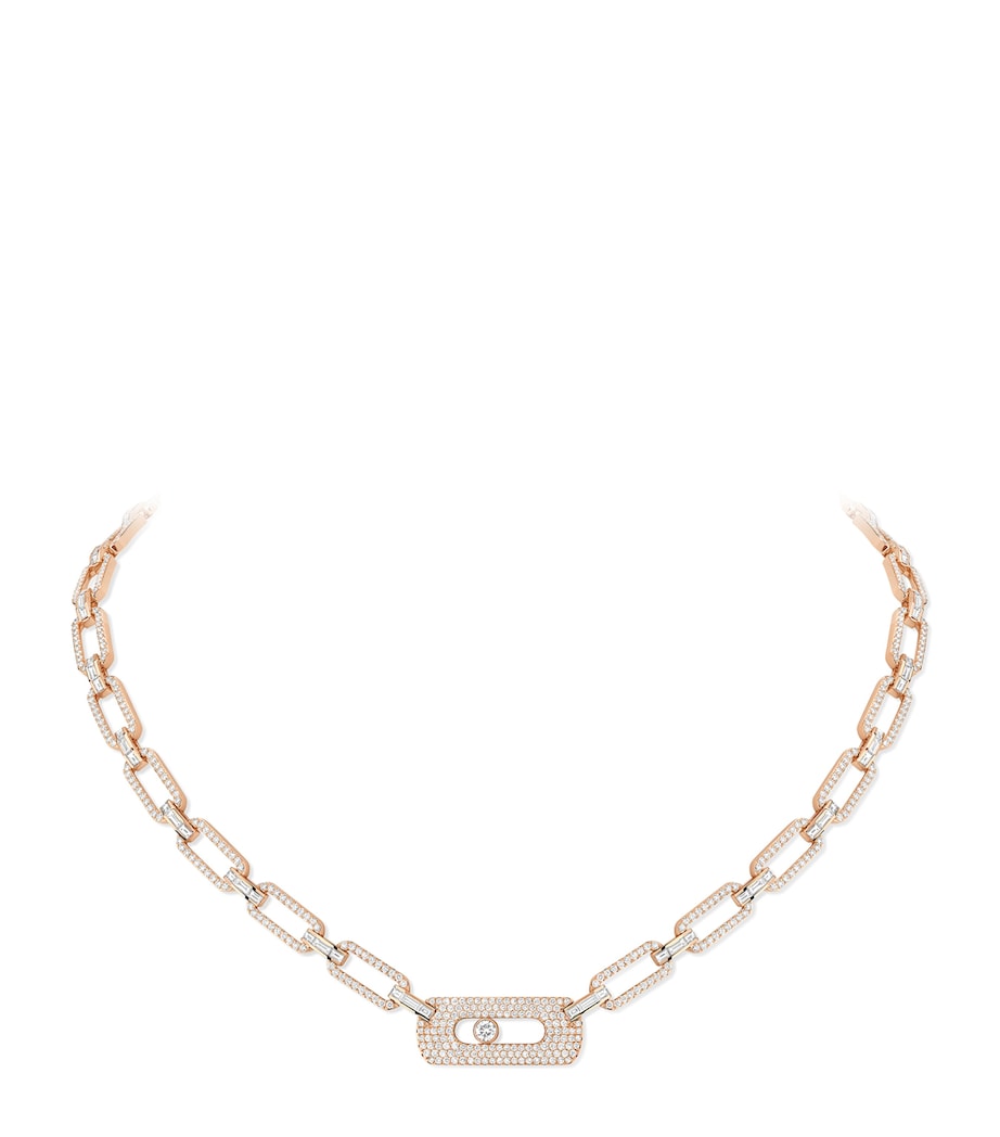 Messika Move Link Rose Gold and Diamond Necklace (4.50ct) Pink Gold Image 1