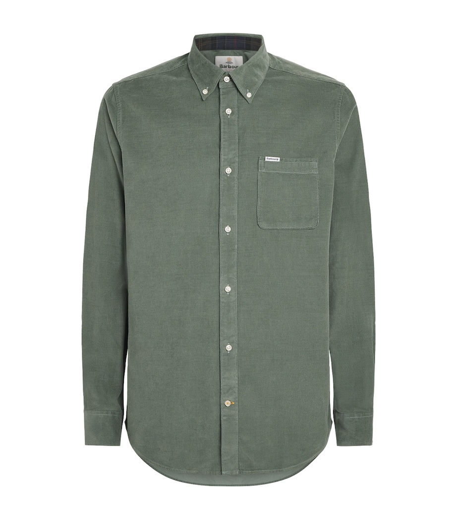 Barbour Mens Cotton Ramsey Tailored Shirt Agave Green Image 1