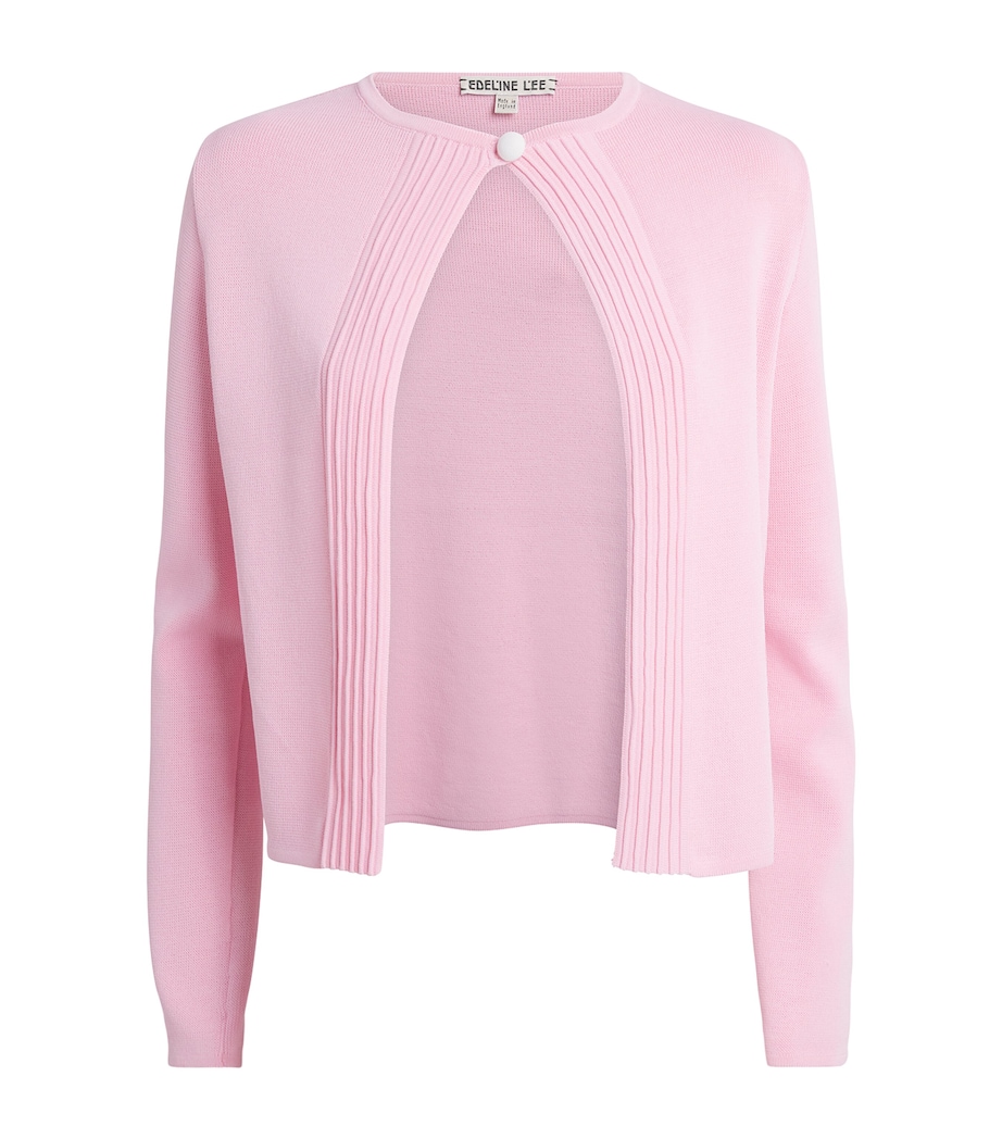 Edeline Lee Womens Knitted Sylvia Cardigan Pink Image 1