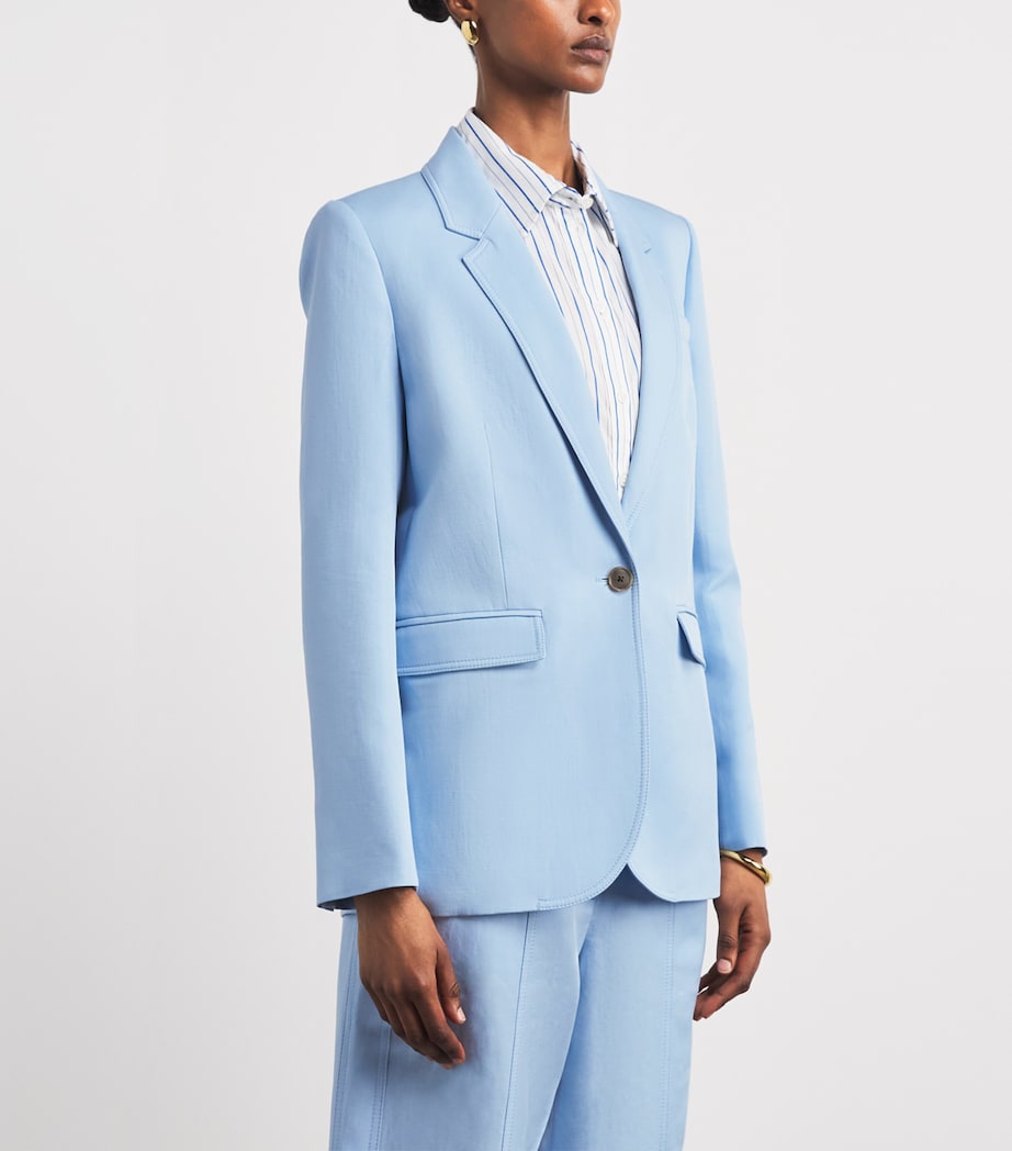 ME+EM Womens Sharp Shoulder Blazer Sky Blue Image 4