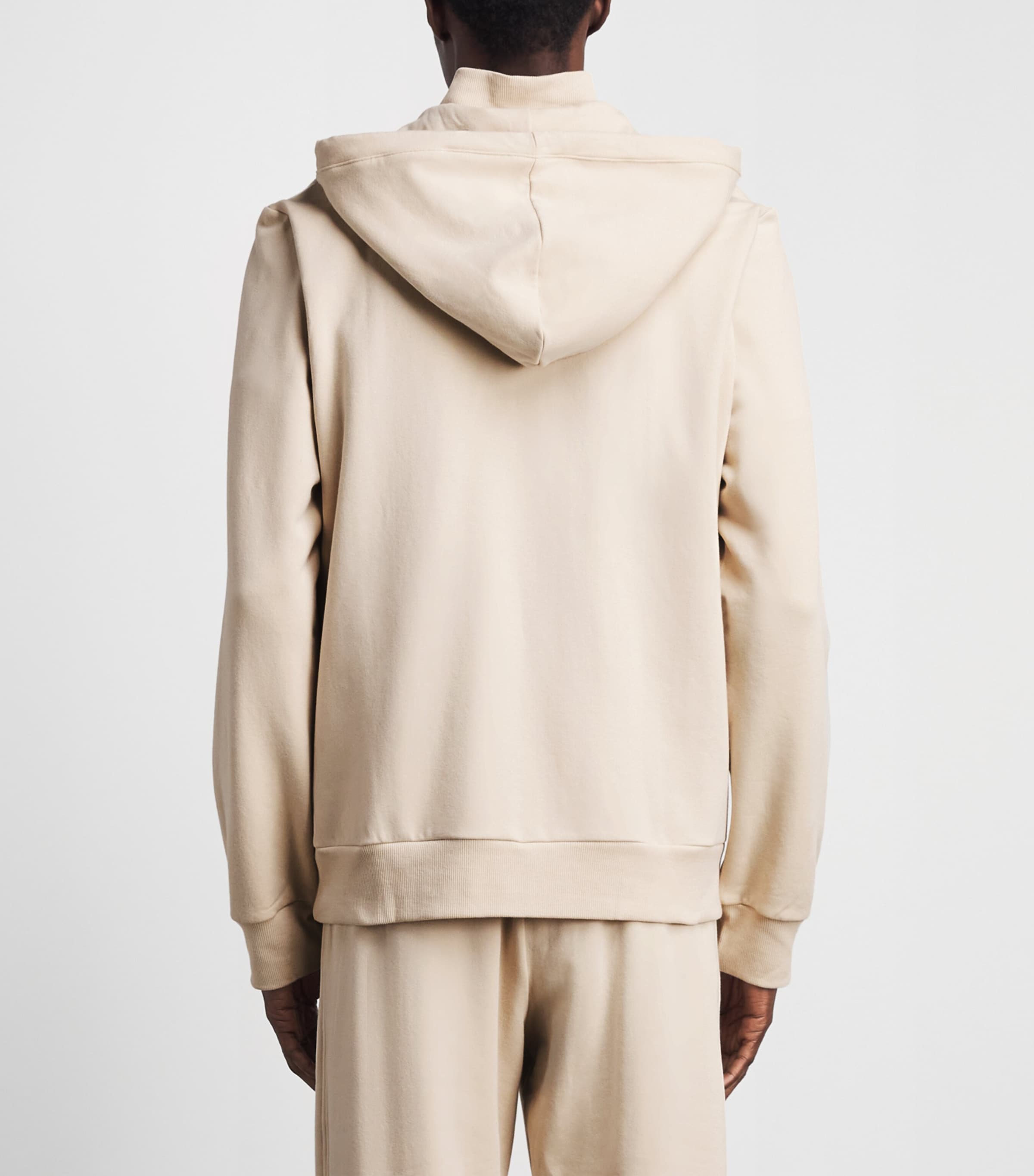 Zimmerli Mens Winter Lounge Zip-Up Hoodie Beige Image 4
