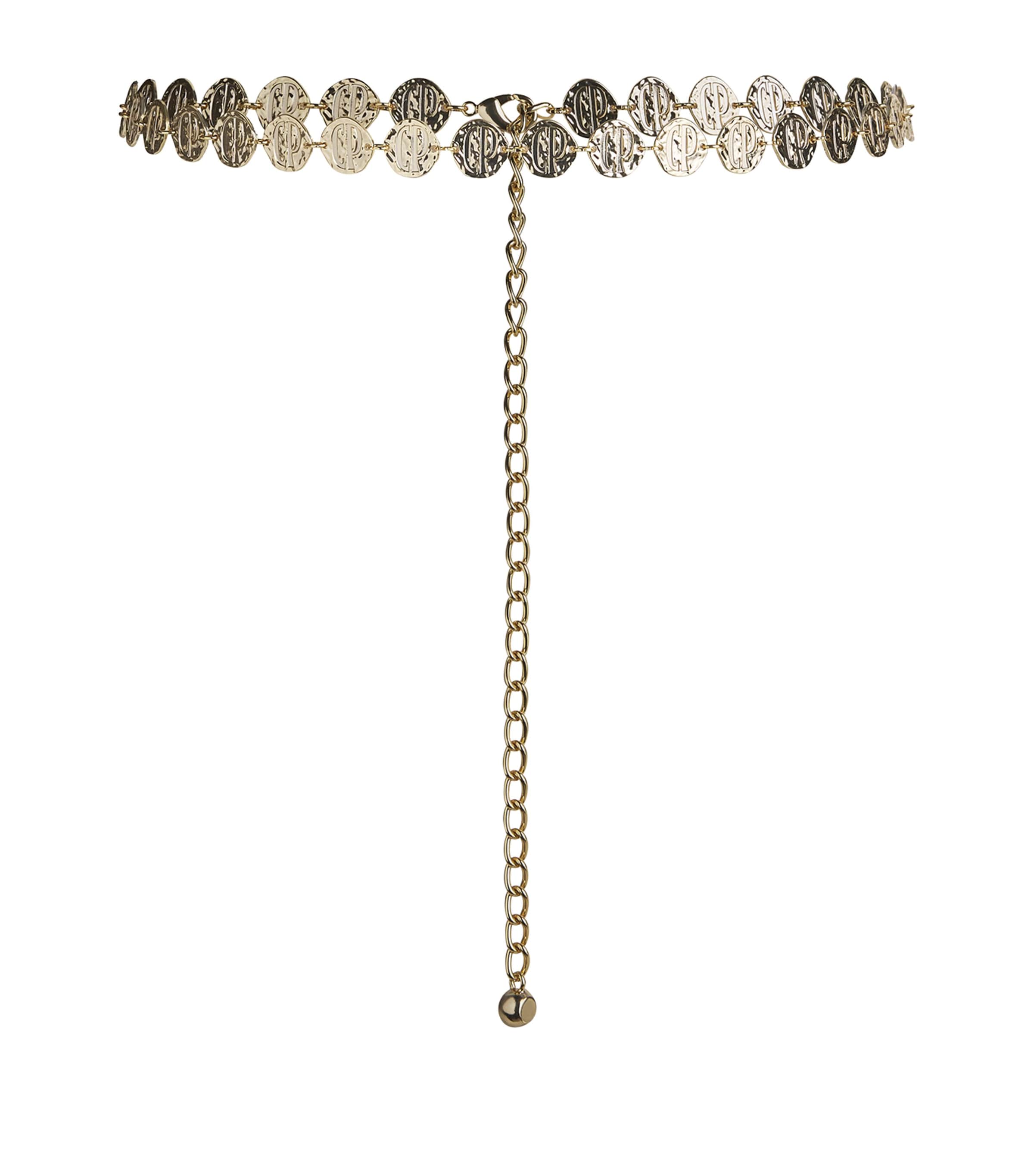 Claudie Pierlot Logo Embossed Chain Belt Gold Image 1