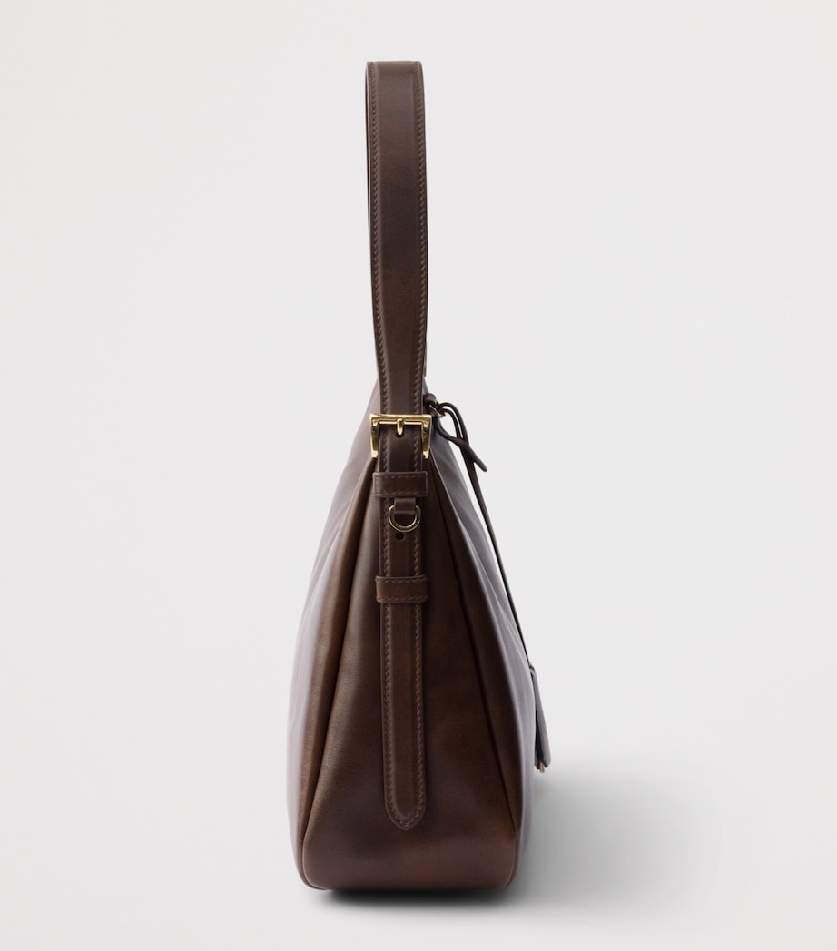Prada Medium Leather Aimée Shoulder Bag Brown Image 6