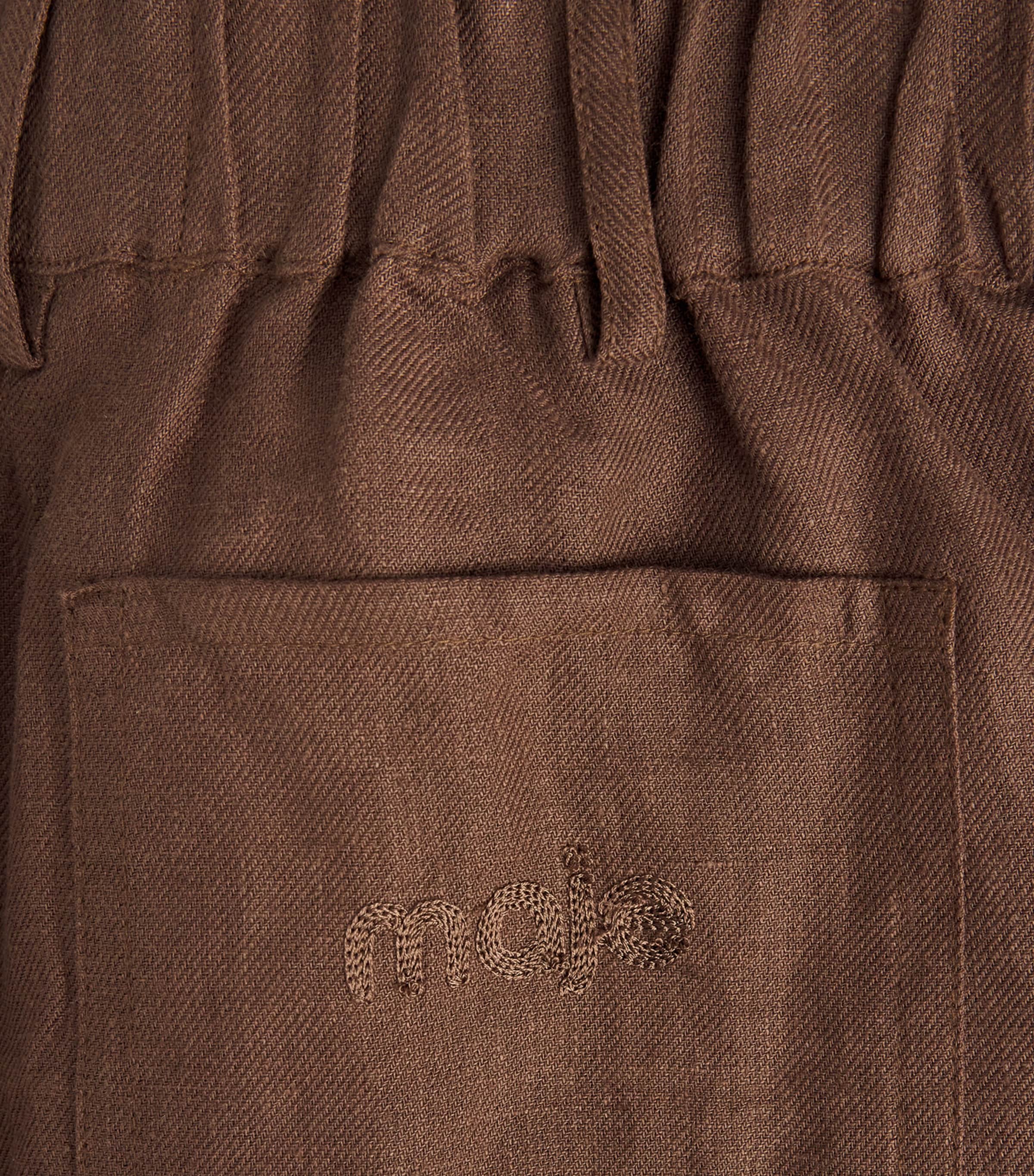 Maje Womens Linen Belted Trousers Brown Image 6