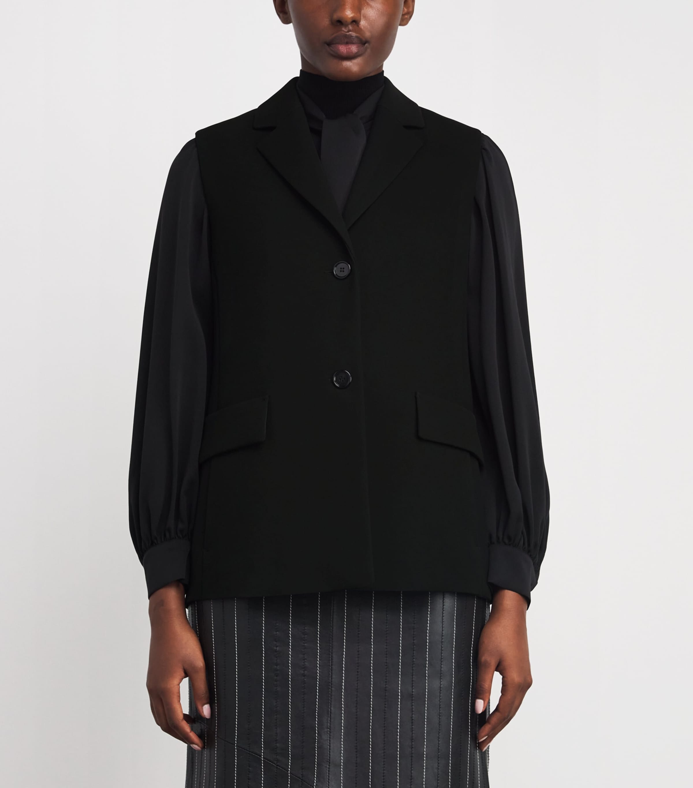 Virgin Wool Waistcoat BLACK Image 3