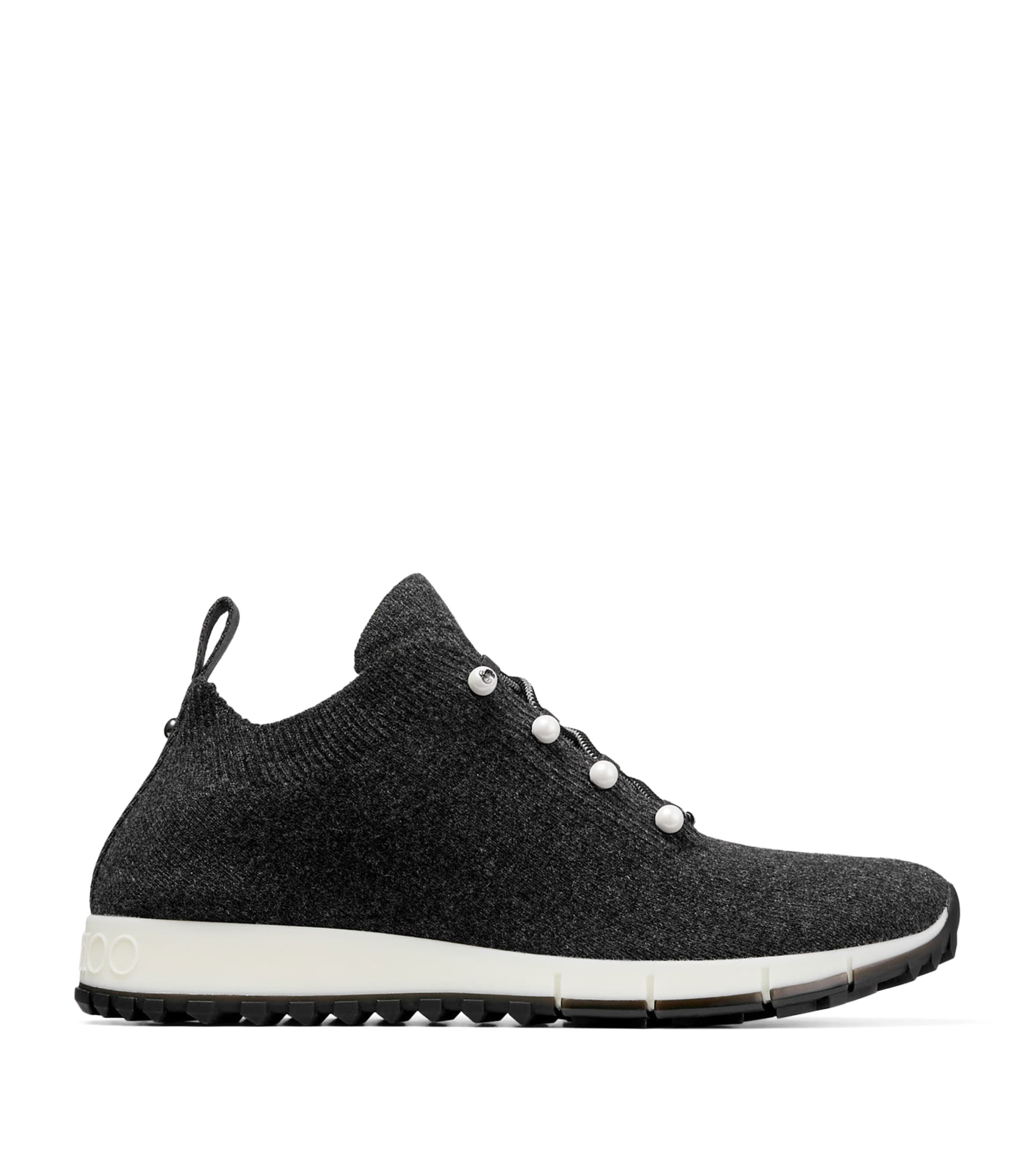 Jimmy Choo Veles Crochet Knit Sneakers In Black