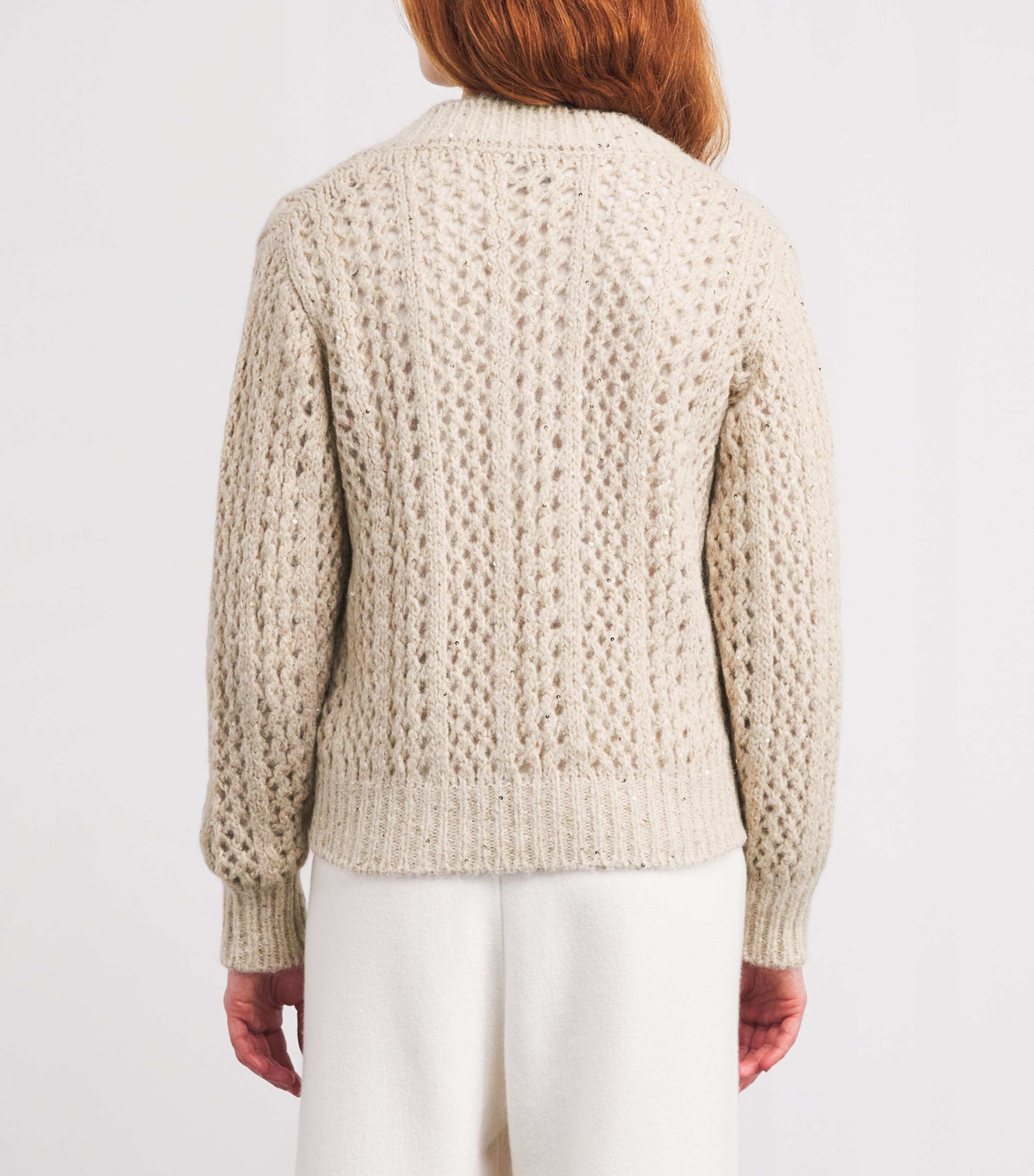 Sequin V-Neck Sweater SABBIA Image 4