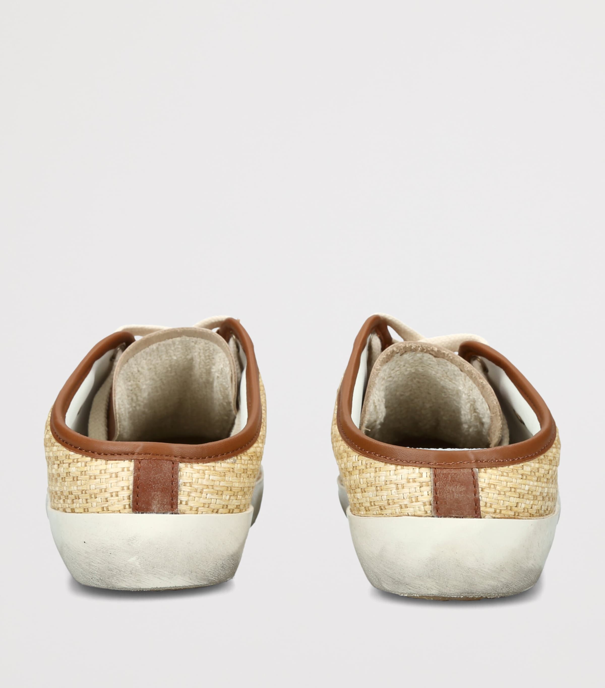 Golden Goose Raffia Super Star Sabot Sneakers Beige Comb Image 2