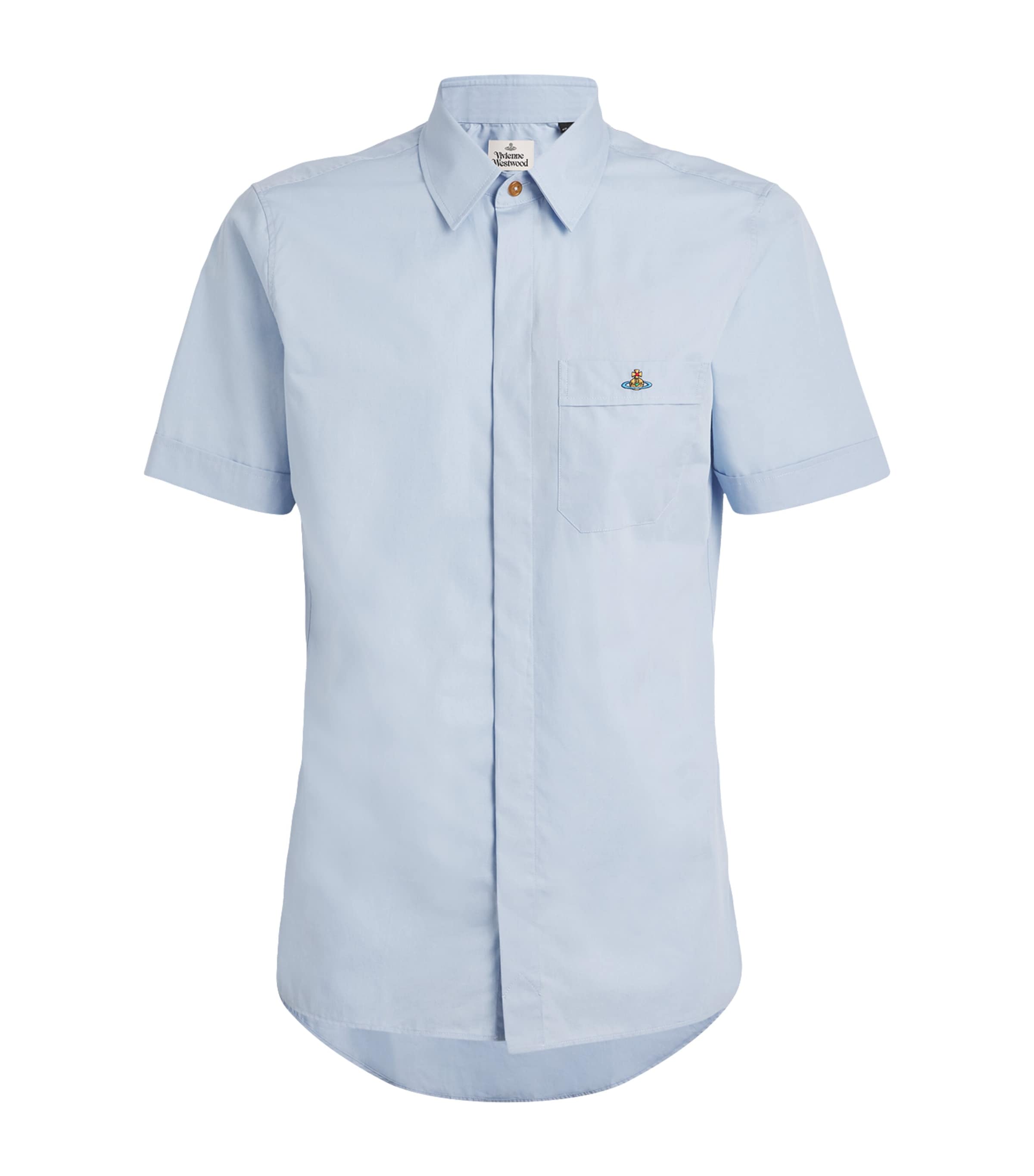 Shop Vivienne Westwood Short-sleeve Orb Shirt In Navy