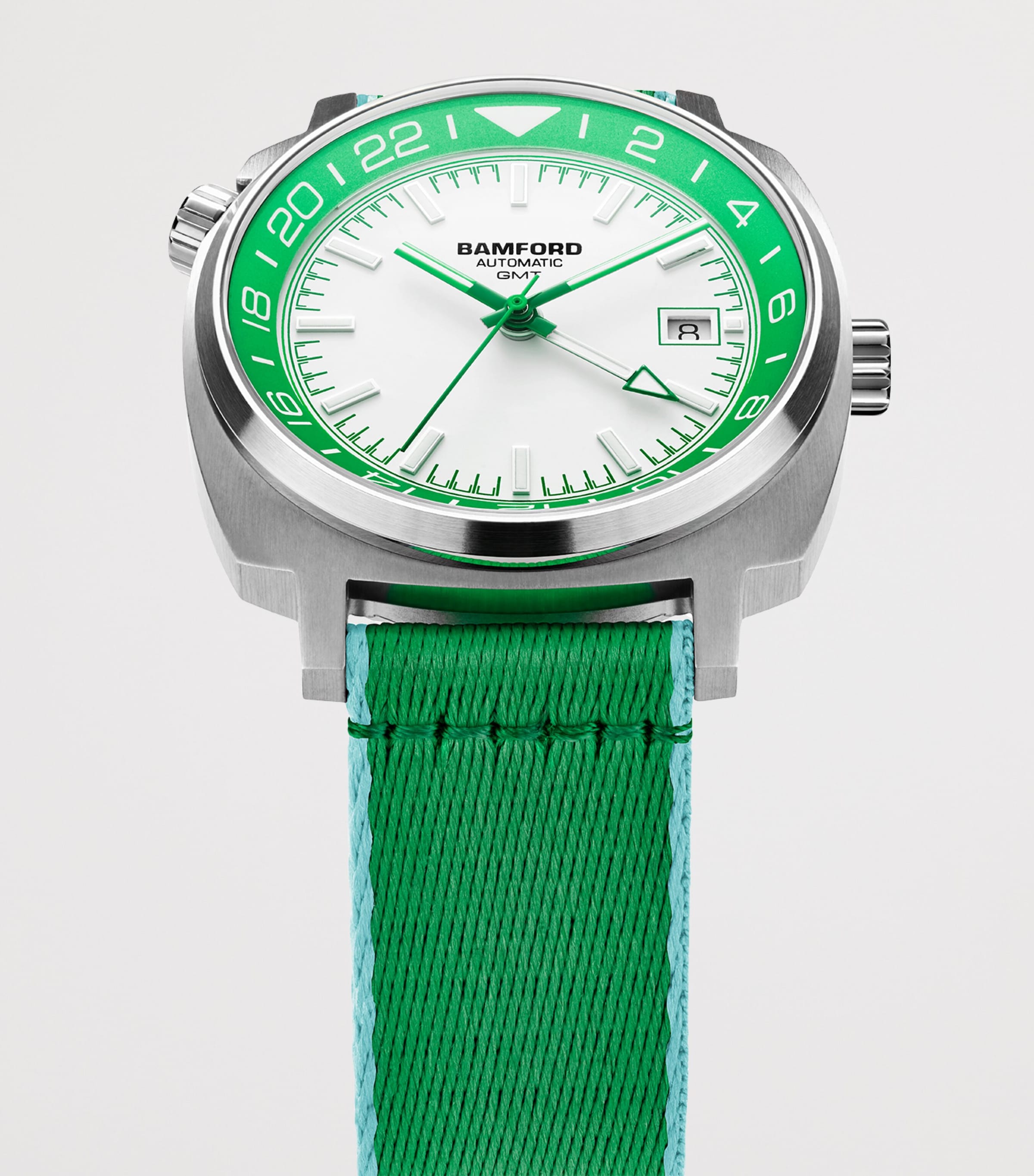 Stainless Steel GMT Summer +8 Watch 40mm GREEN Image 4