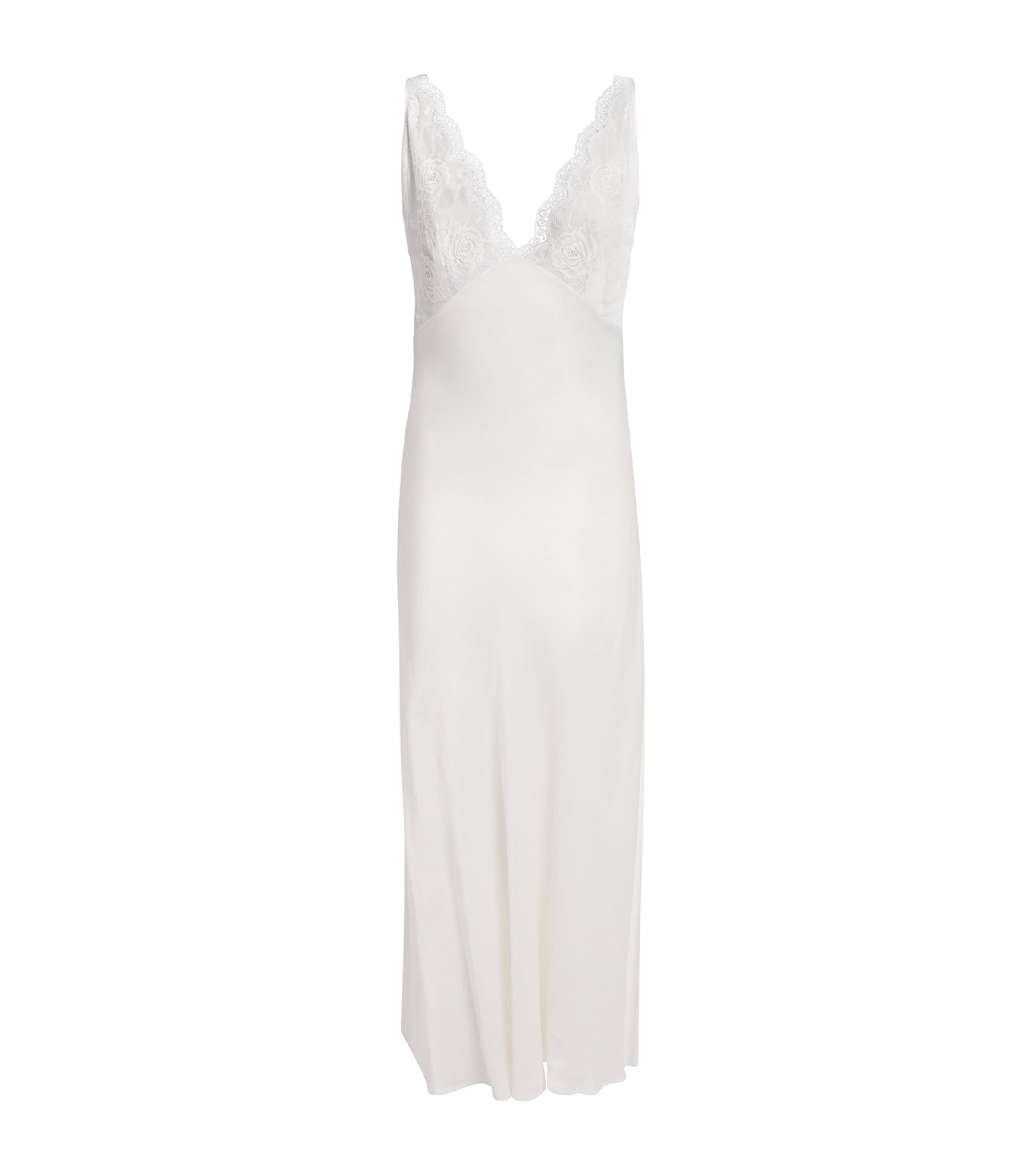 Bocan Womens Satin-Lace Mila Nightdress Off White Image 1