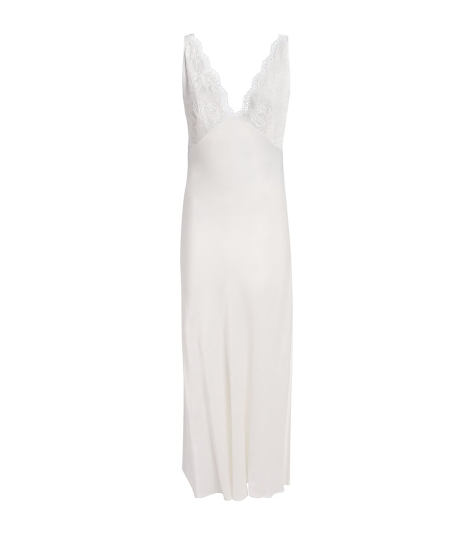 Bocan Womens Satin-Lace Mila Nightdress Off White Image 1