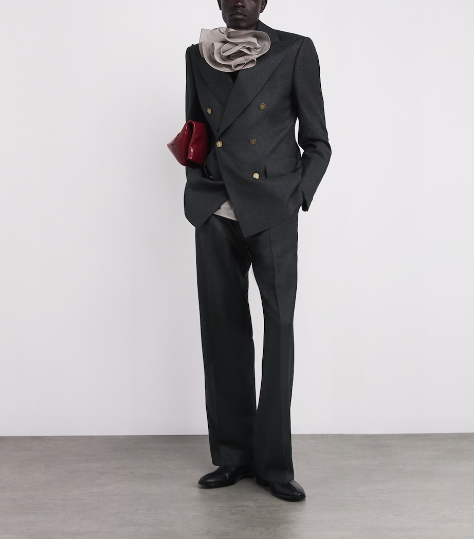 Virgin Wool-Blend Captain Blazer P403 CHARCOAL Image 2