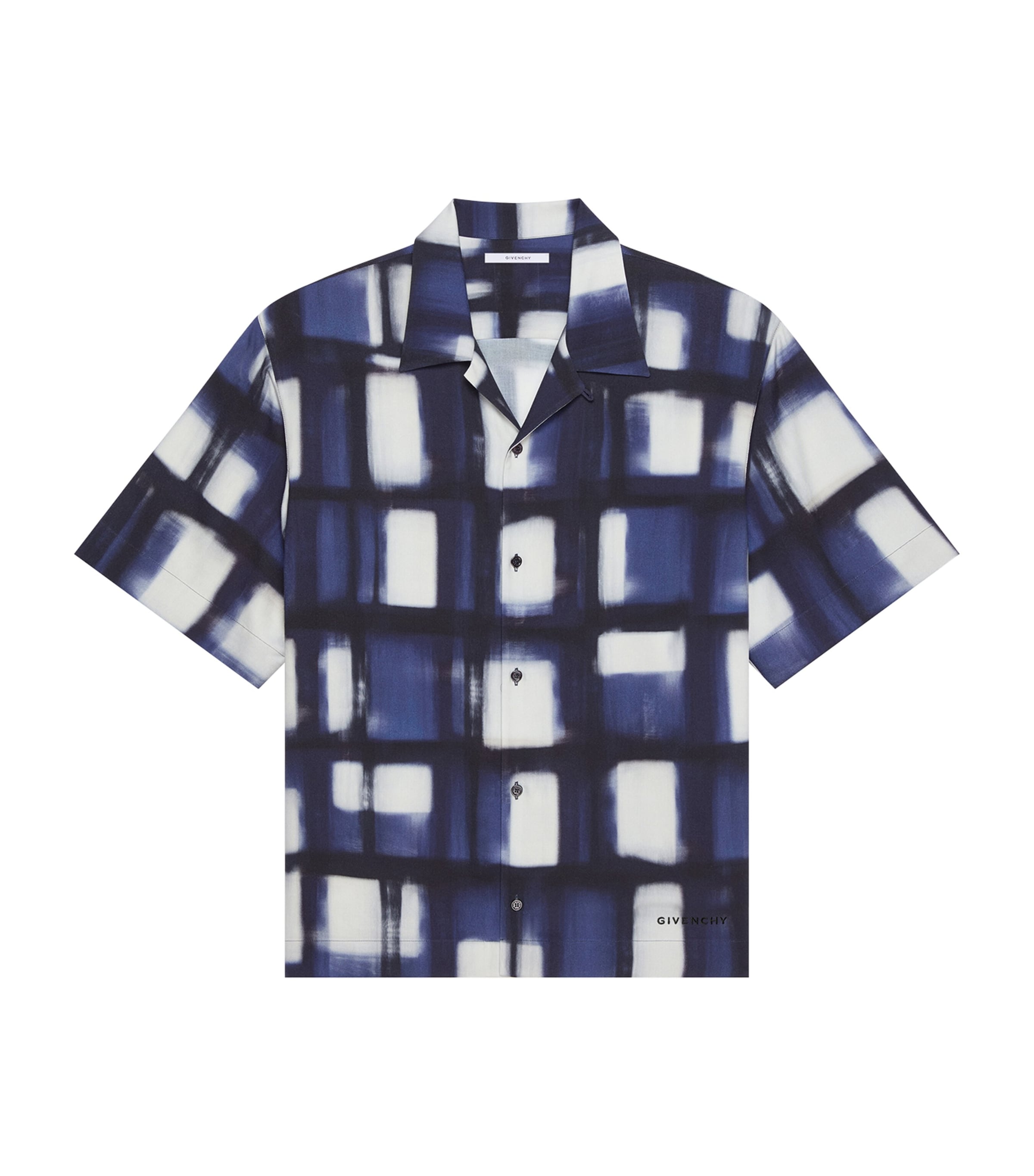 Check Print Bowling Shirt DARK BLUE Image 1