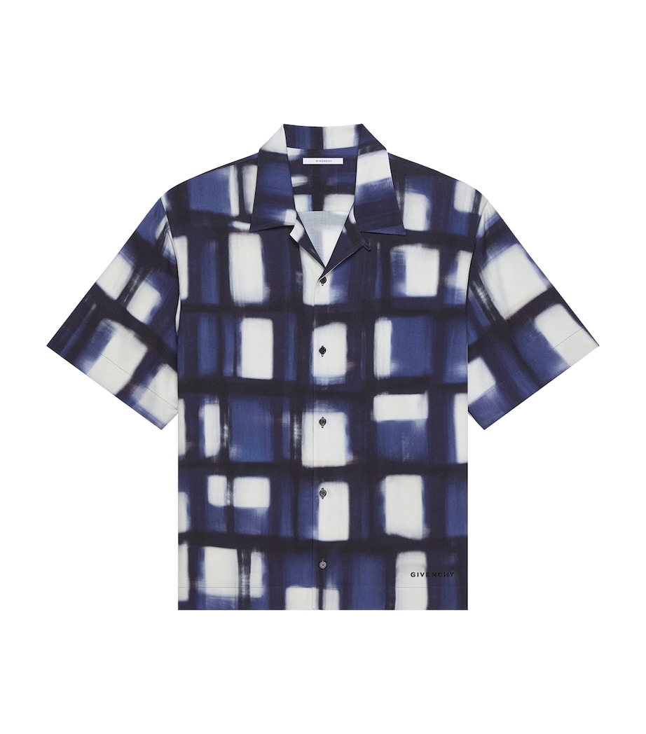 Check Print Bowling Shirt DARK BLUE Image 1