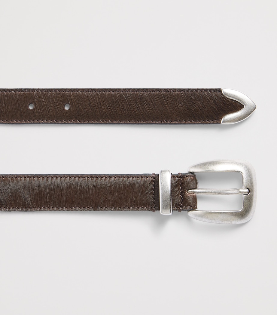 Molebo Pony Hair Western Belt Brown Pony Image 2
