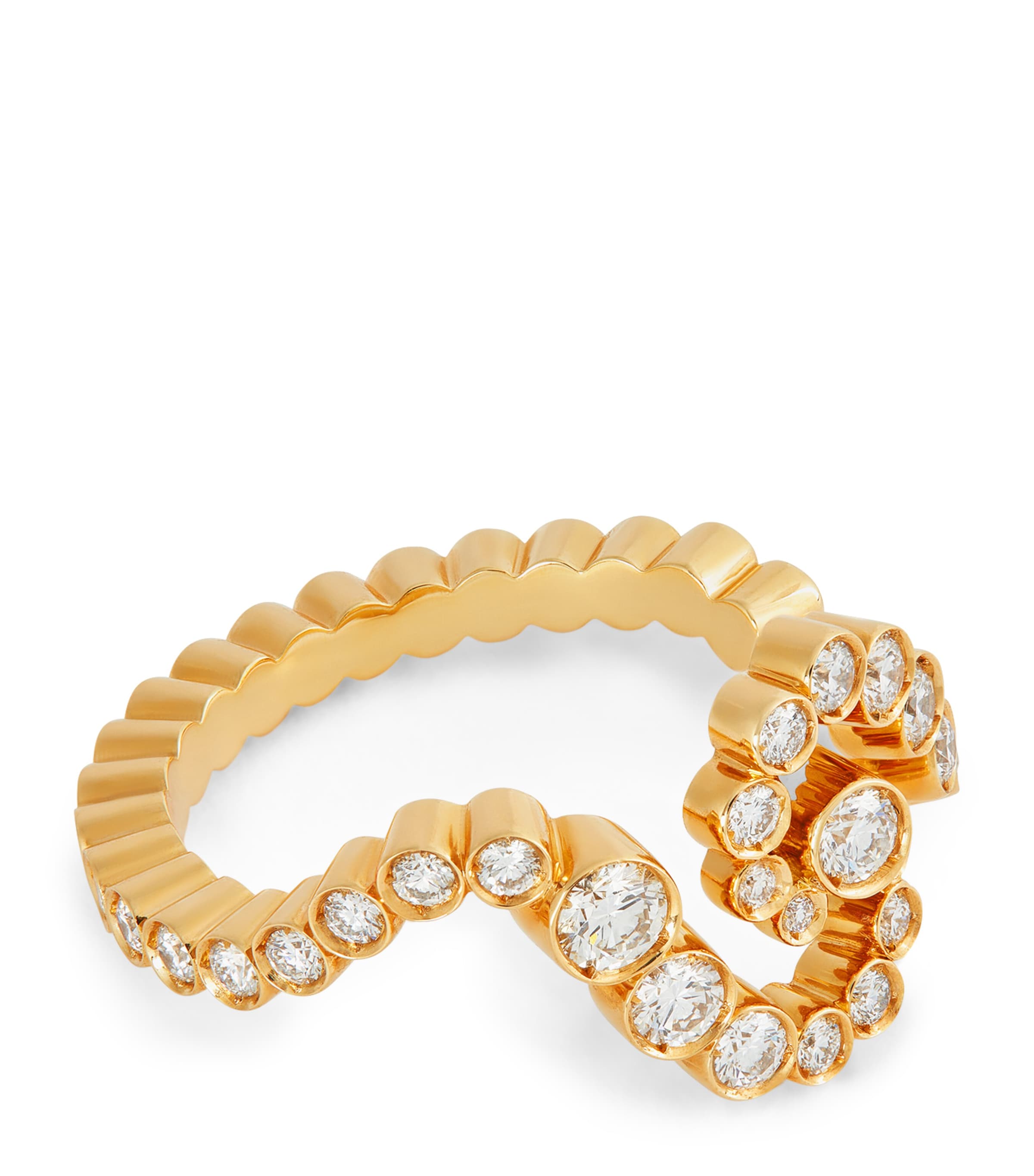 Sophie Bille Brahe Yellow Gold And Diamond Grand Ensemble Ruban Ring