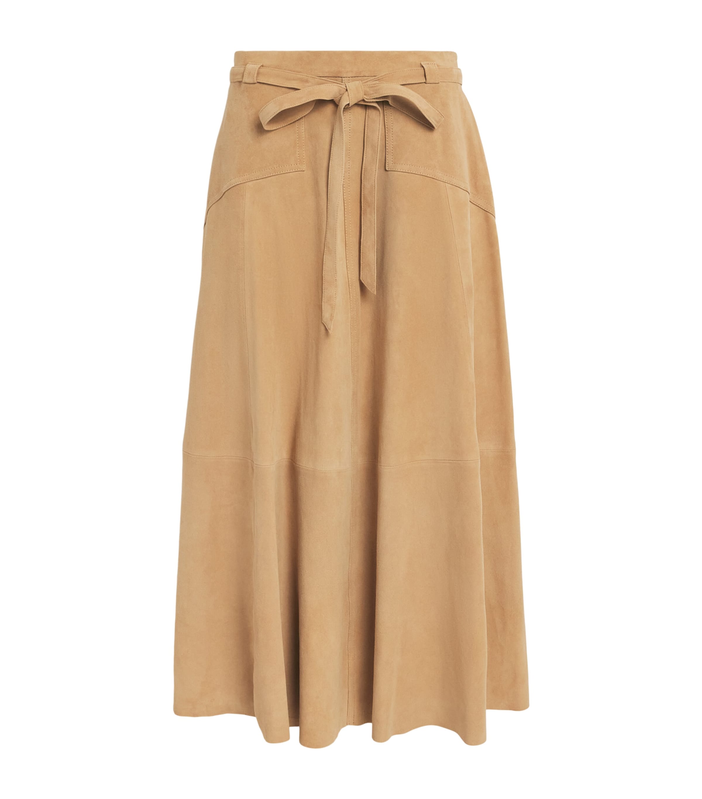 Polo Ralph Lauren Womens Suede Midi Skirt Pecan Image 1