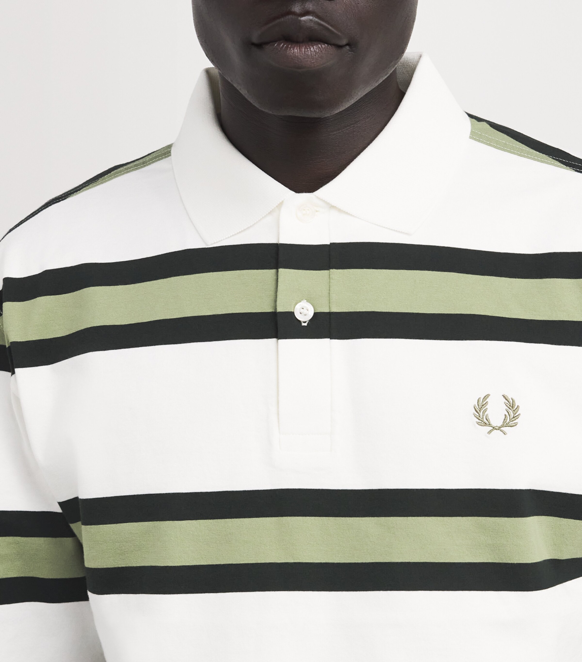 Cotton Jersey Long-Sleeve Polo Shirt 760LT ECRU Image 4