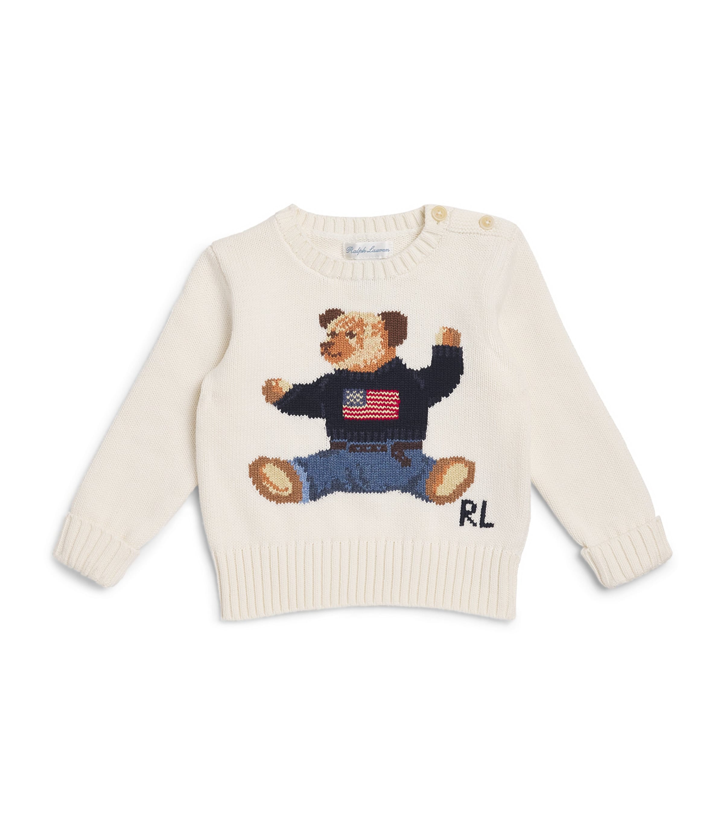 Cotton Polo Bear Sweater (3-24 Months) NEVIS Image 1