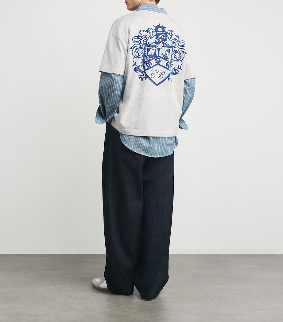 CB TEE SS COLLEGIATE CREST 210 LIGHT GREY MARL Image 2