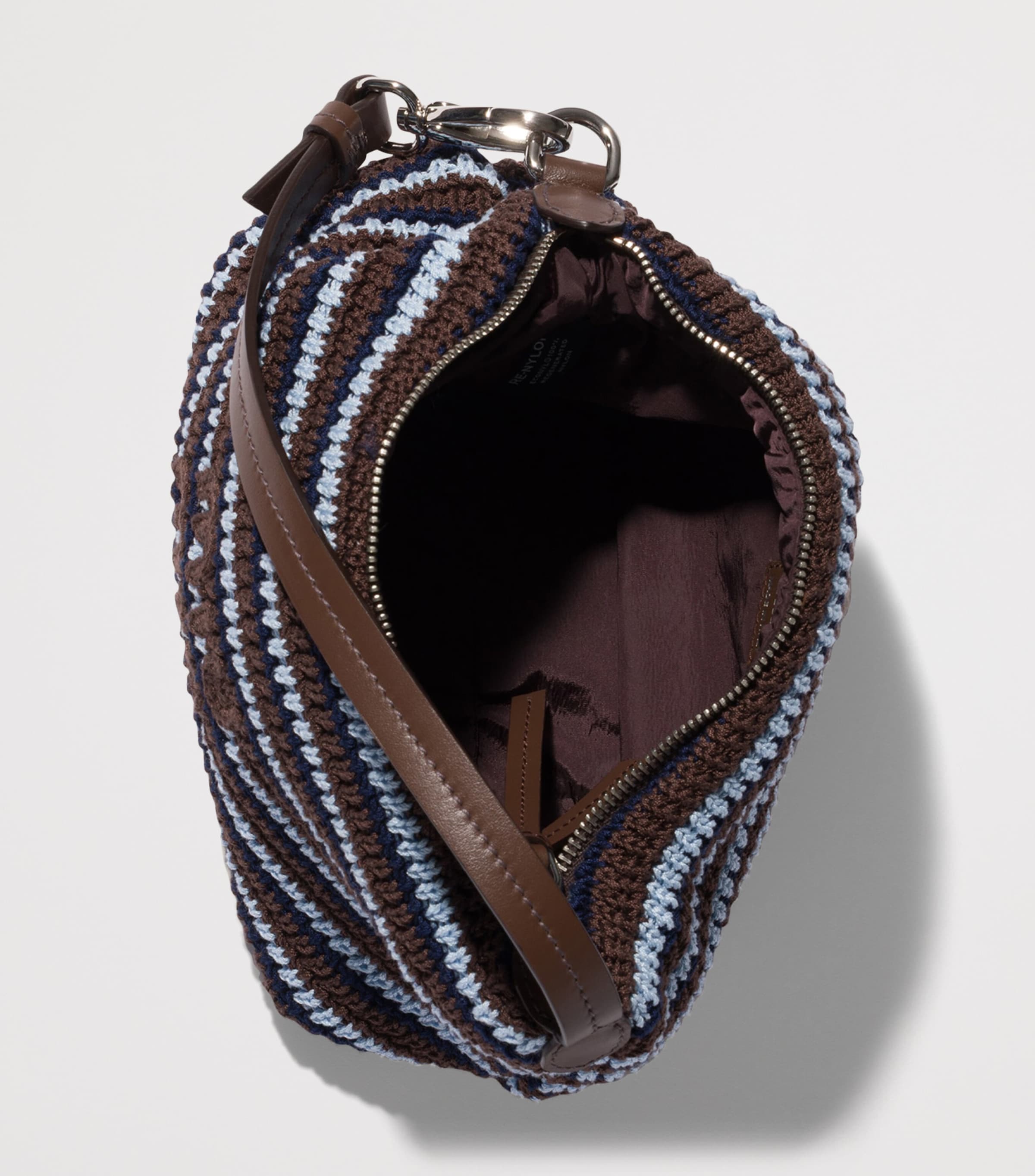 Miu Miu Crochet Stripe Shoulder Bag Brown Image 4