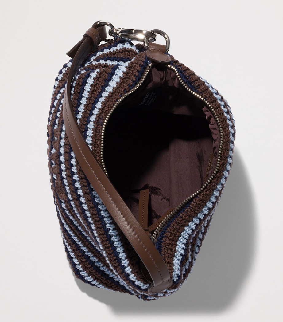 Miu Miu Crochet Stripe Shoulder Bag Brown Image 4