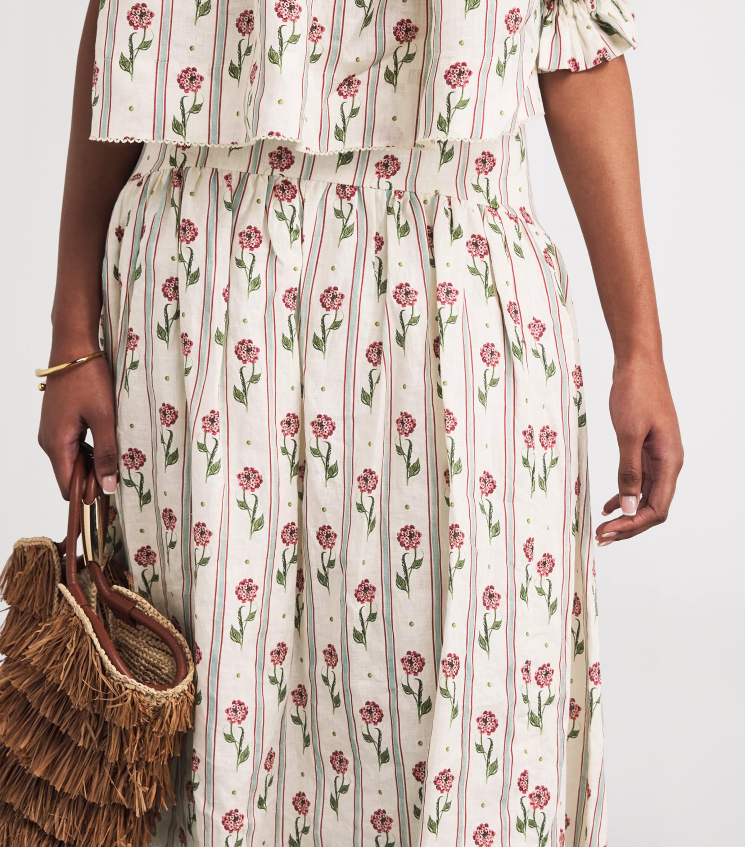 Linen Curua Midi Skirt MULTICOLOUR Image 6