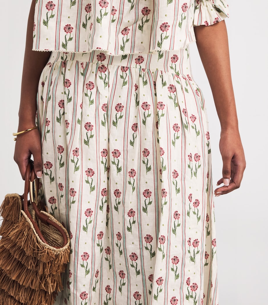 Linen Curua Midi Skirt MULTICOLOUR Image 6