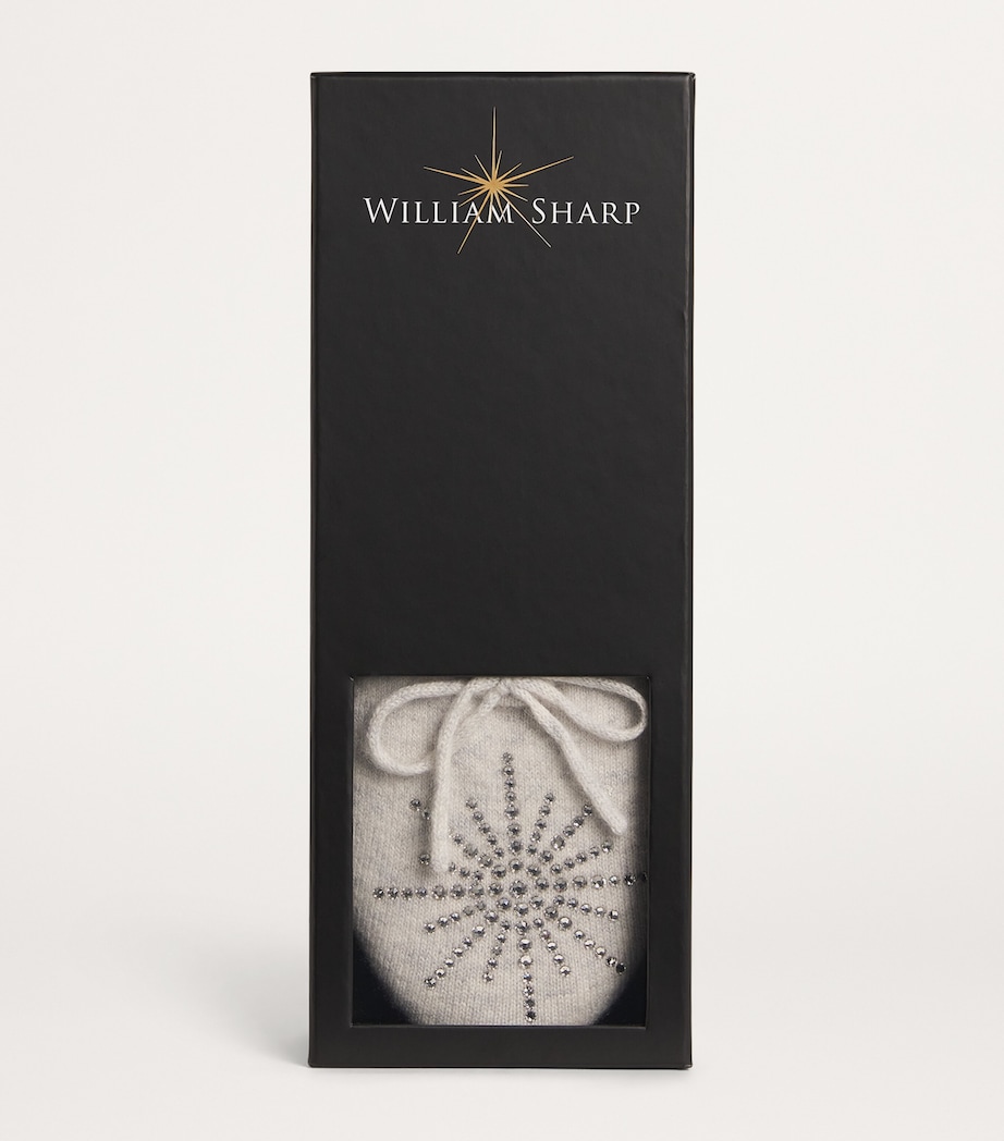 William Sharp Cashmere Crystal-Embellished Dolly Slippers Silverhaze Image 6