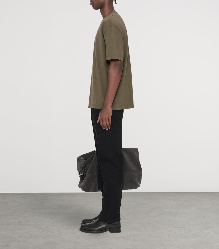 AllSaints Mens Organic Cotton Maddox T-Shirt Washed Khaki Image 8