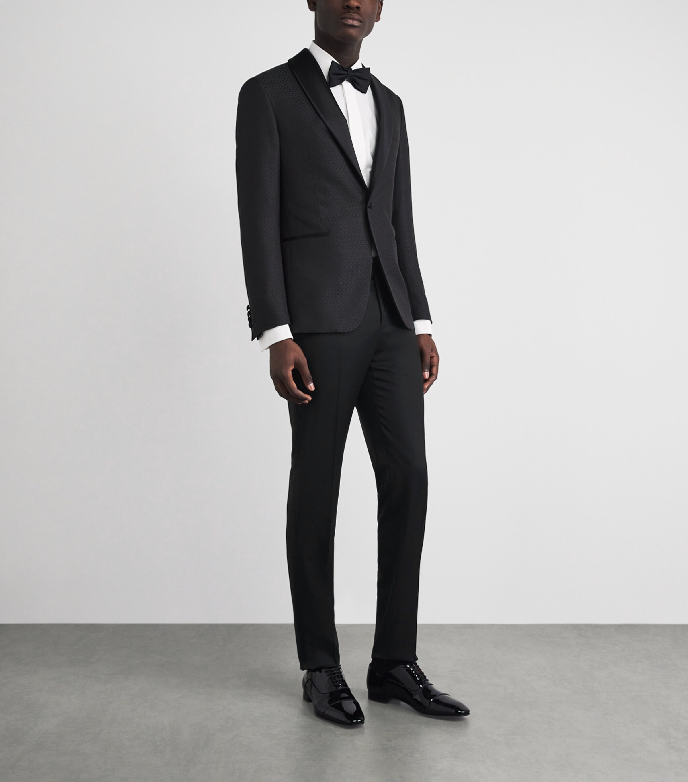 Pal Zileri Mens Wool-Blend Satin-Trim Trousers Black Image 2