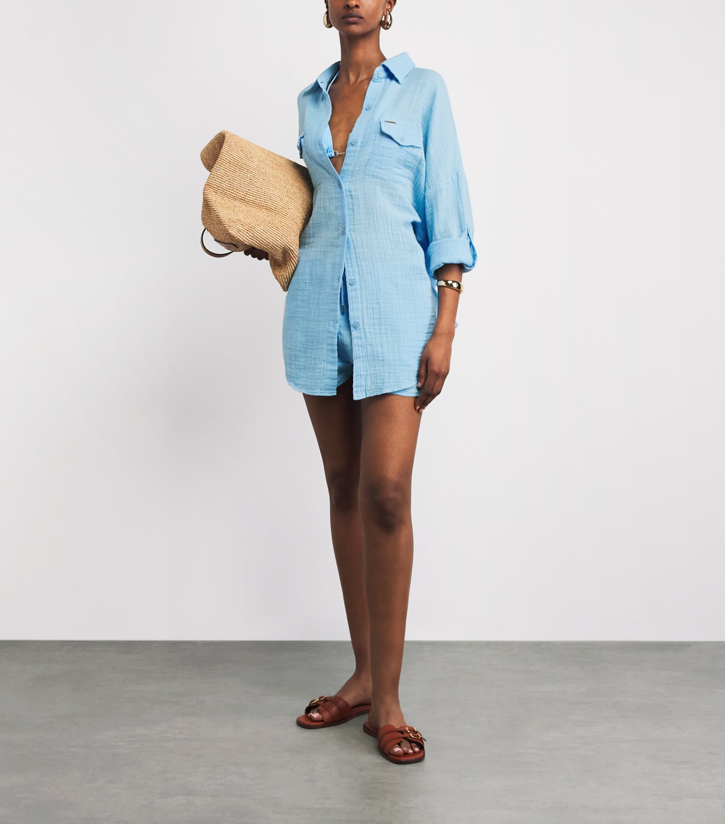 Melissa Odabash Womens Cotton Elena Shirt Oasis Image 2