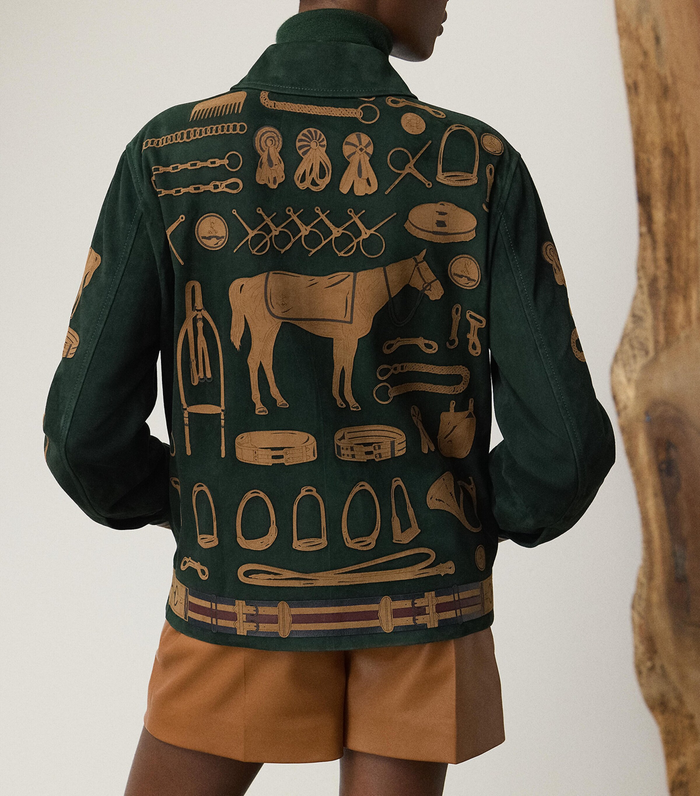 Lamb Suede Work Jacket DARK RACING GREEN Image 3