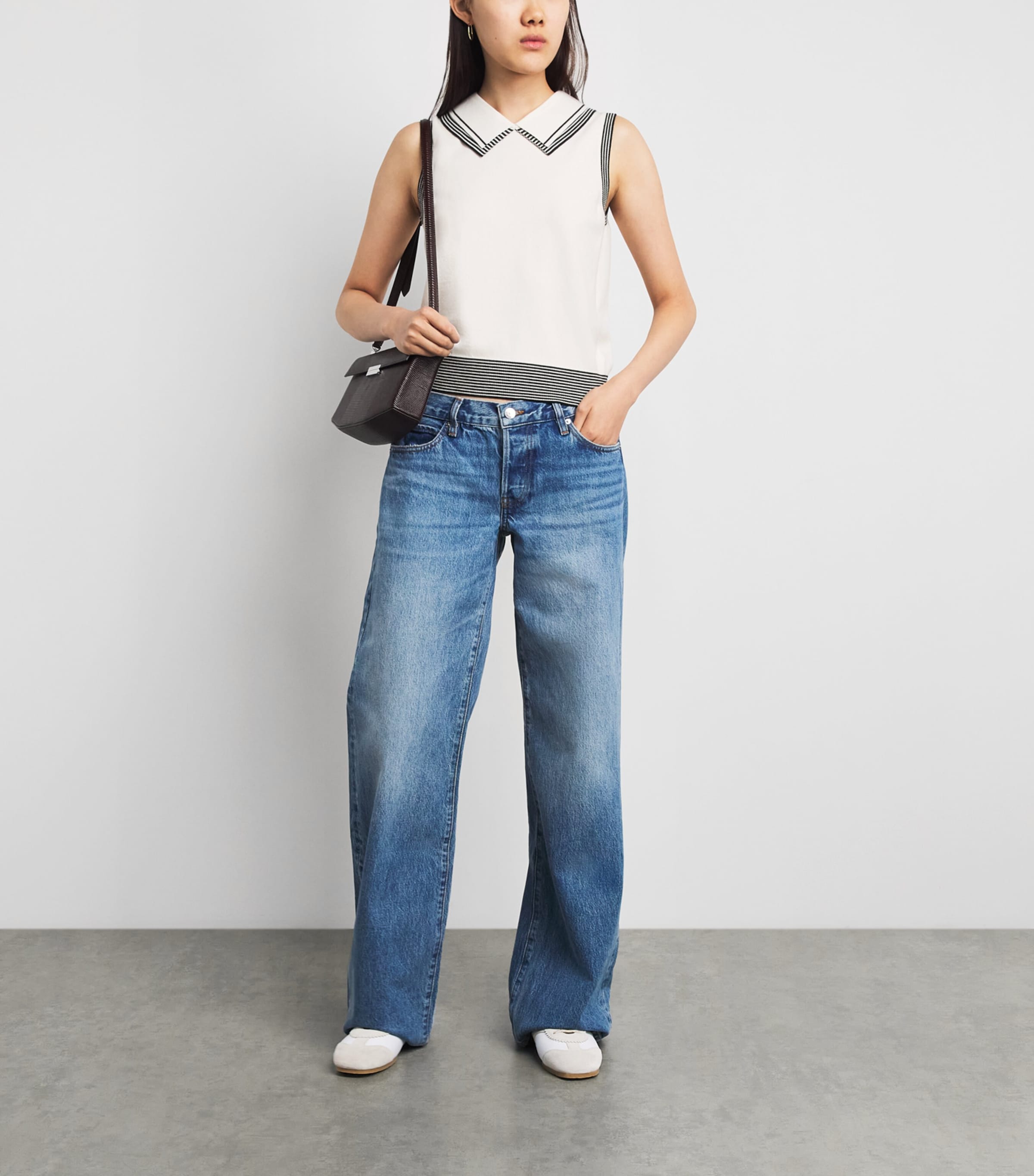 Claudie Pierlot Womens Wool-Blend Sailor Top Ecru Image 2