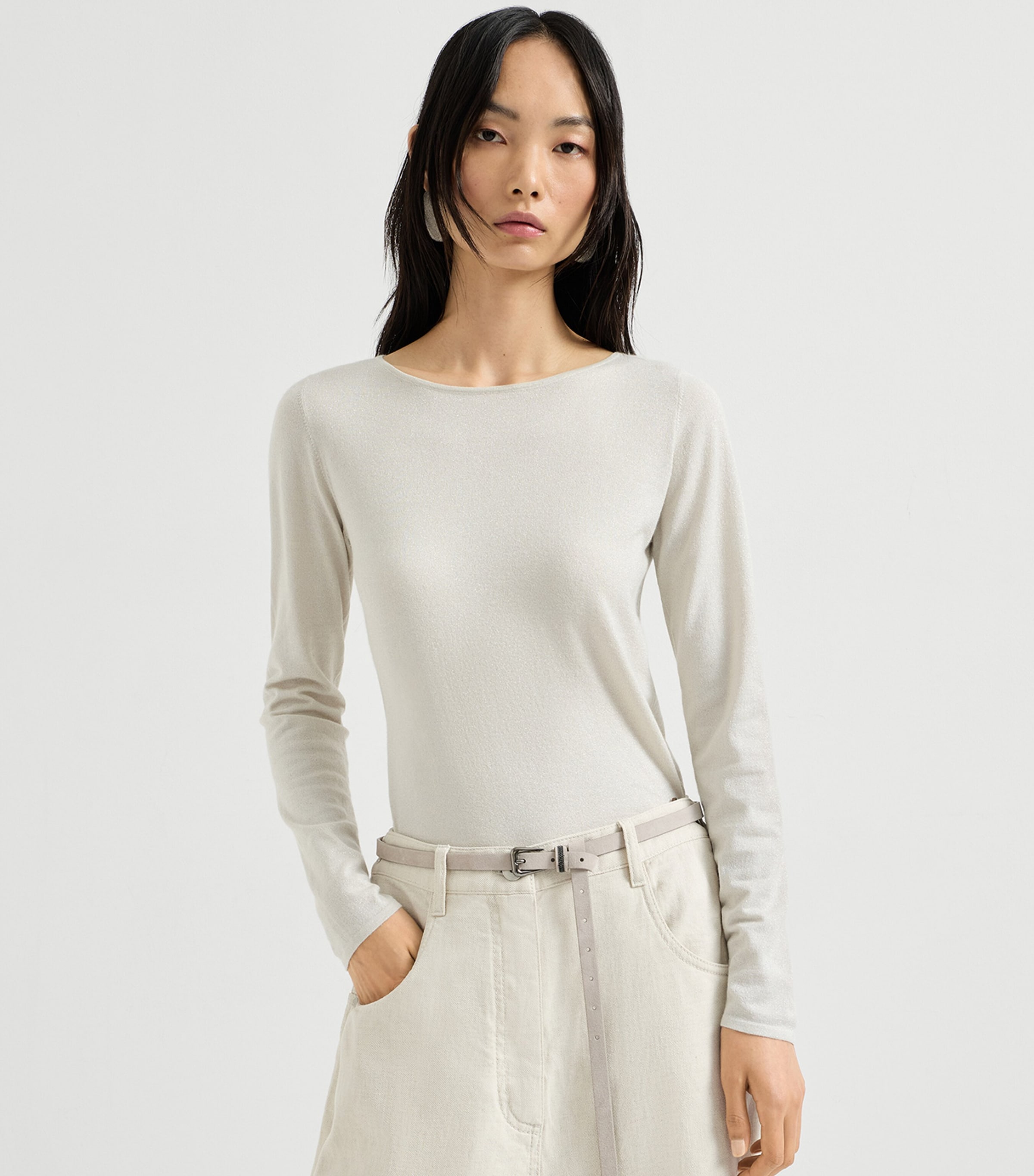Brunello Cucinelli Womens Cashmere-Silk-Blend Sweater Image 4