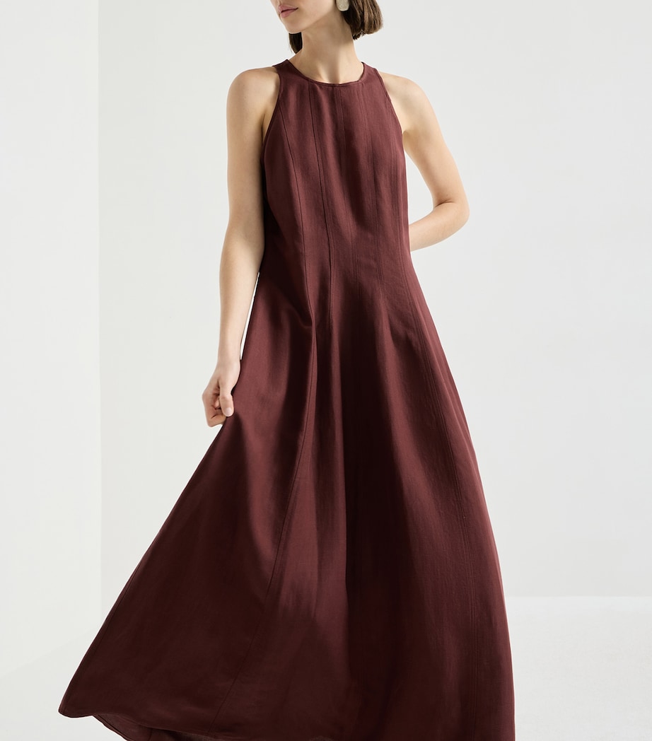 Brunello Cucinelli Womens Twill Maxi Dress Image 4
