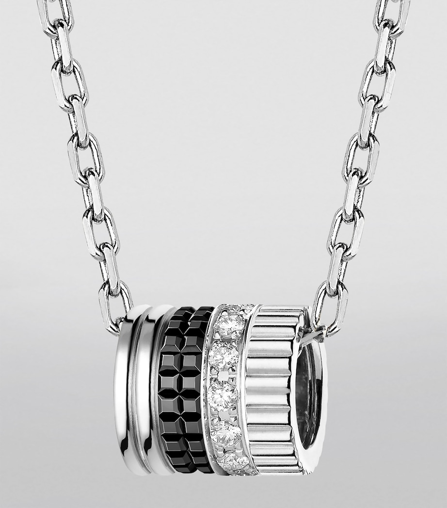 White Gold and Diamond Quatre Black Edition Pendant Necklace WHITE GOLD Image 4