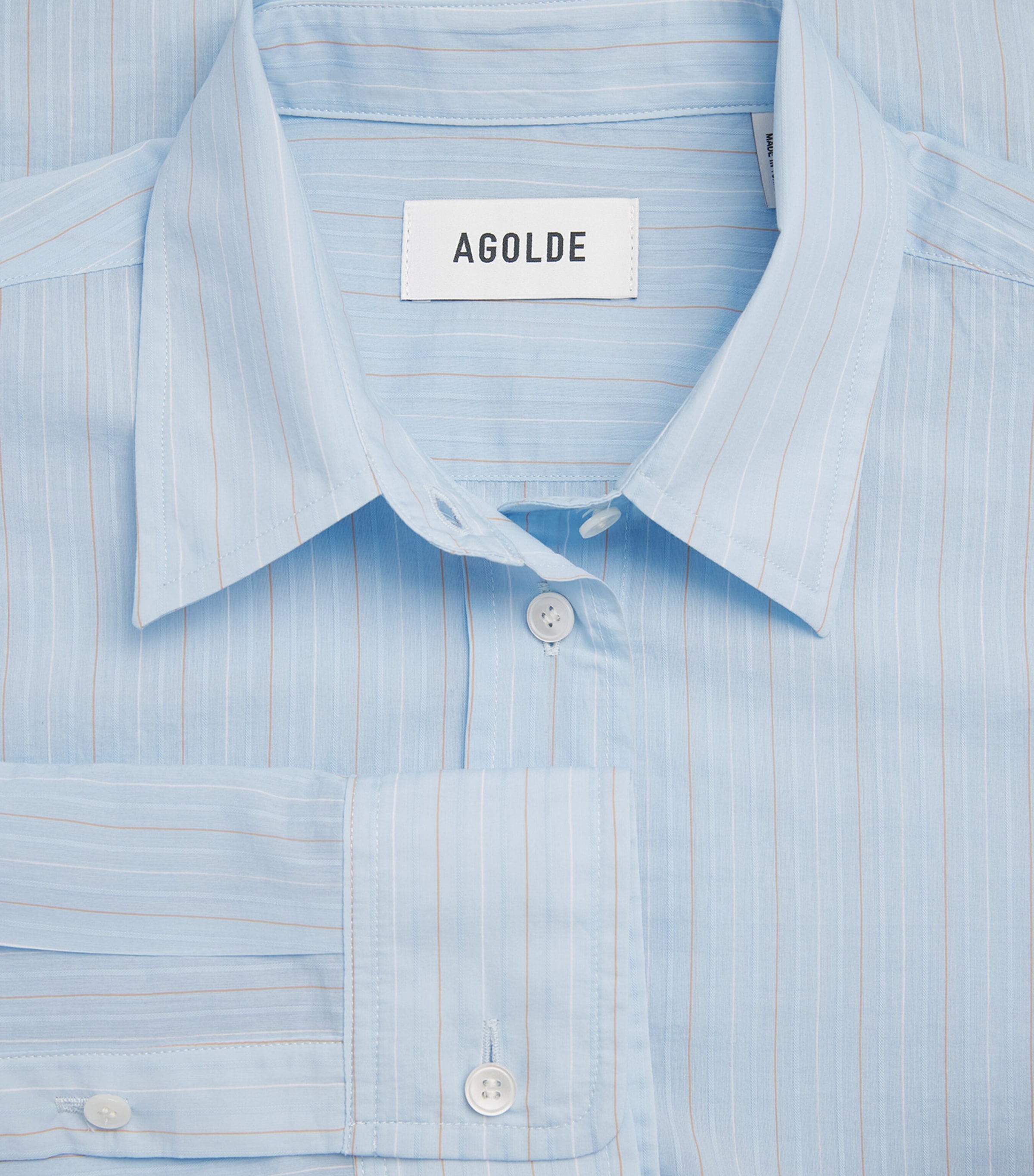 AGOLDE Womens Cotton-Blend Sona Shirt Fontana Stripe Image 6