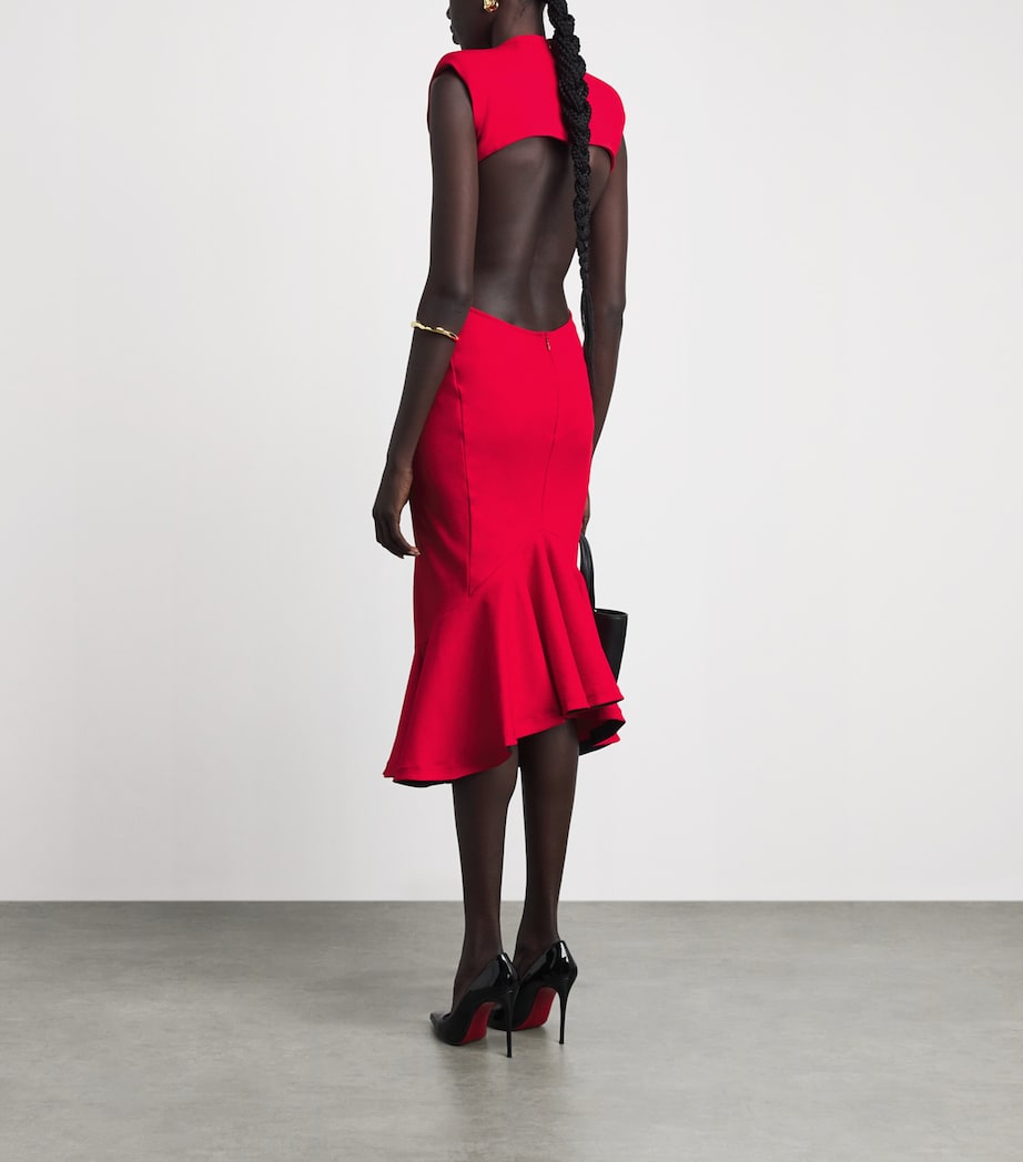 Jacquemus Womens Palmier Midi Dress Red Image 4