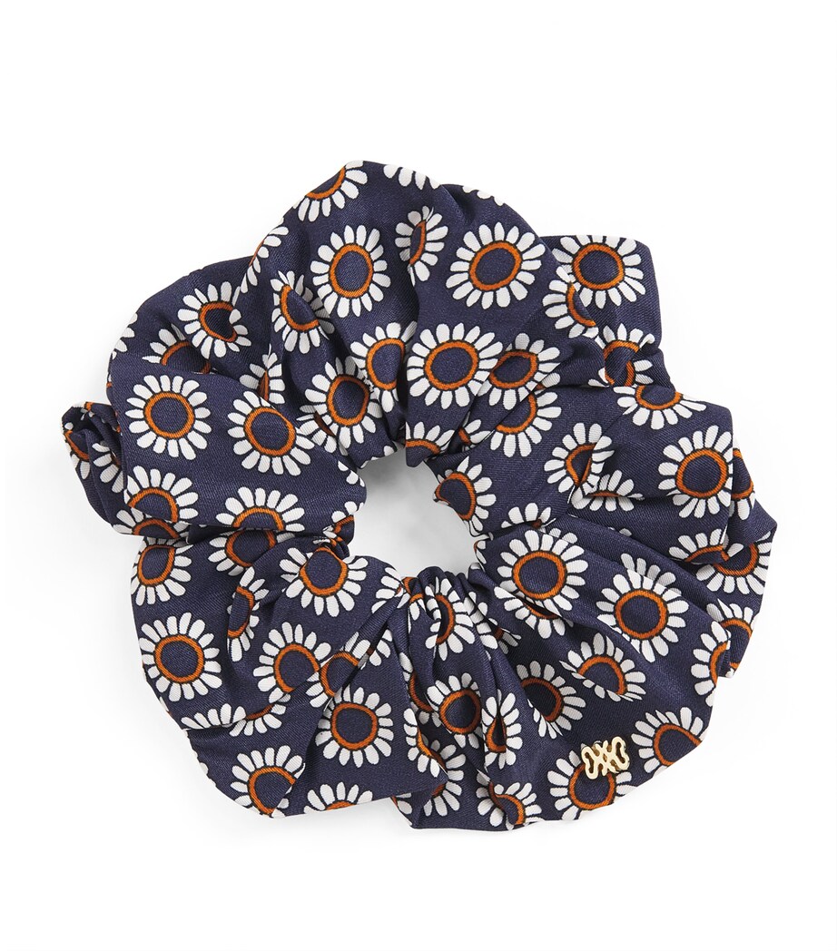 Sandro Paris Floral Print Scrunchie Deep Blue / Ocher Image 1