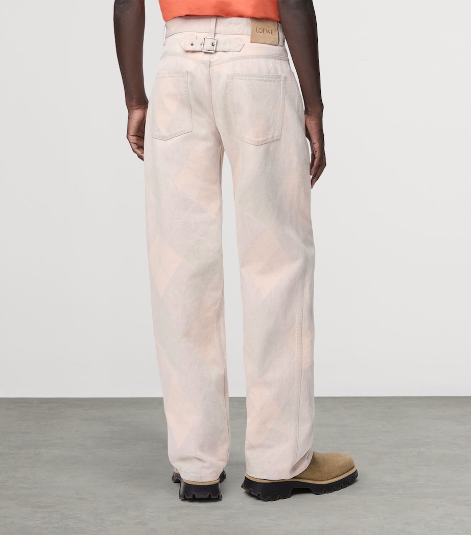 Argyle-Print Jeans BEIGE Image 4