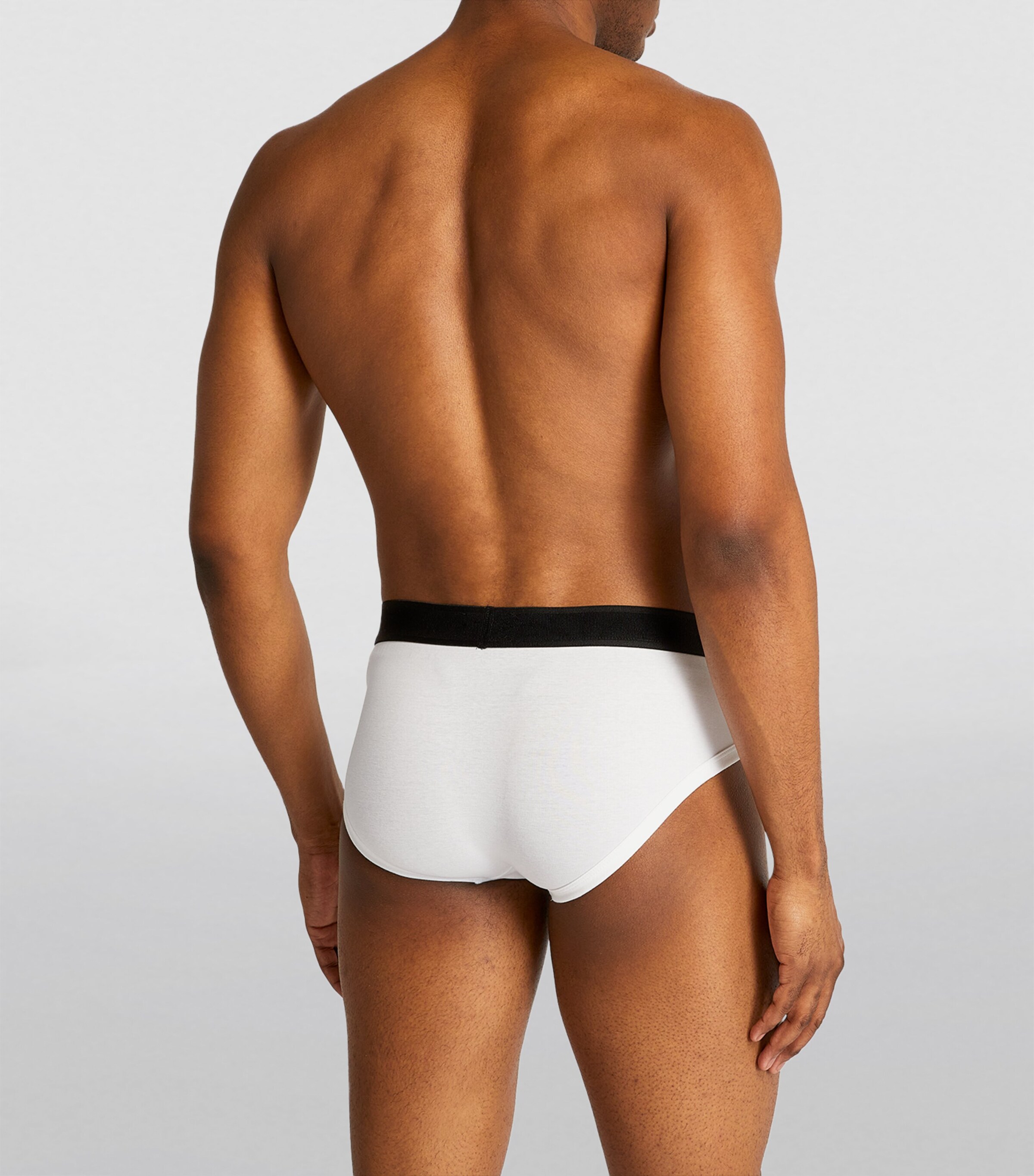 Cotton-Stretch Logo Briefs (Pack of 2) 999-BLACK/WHITE Image 4