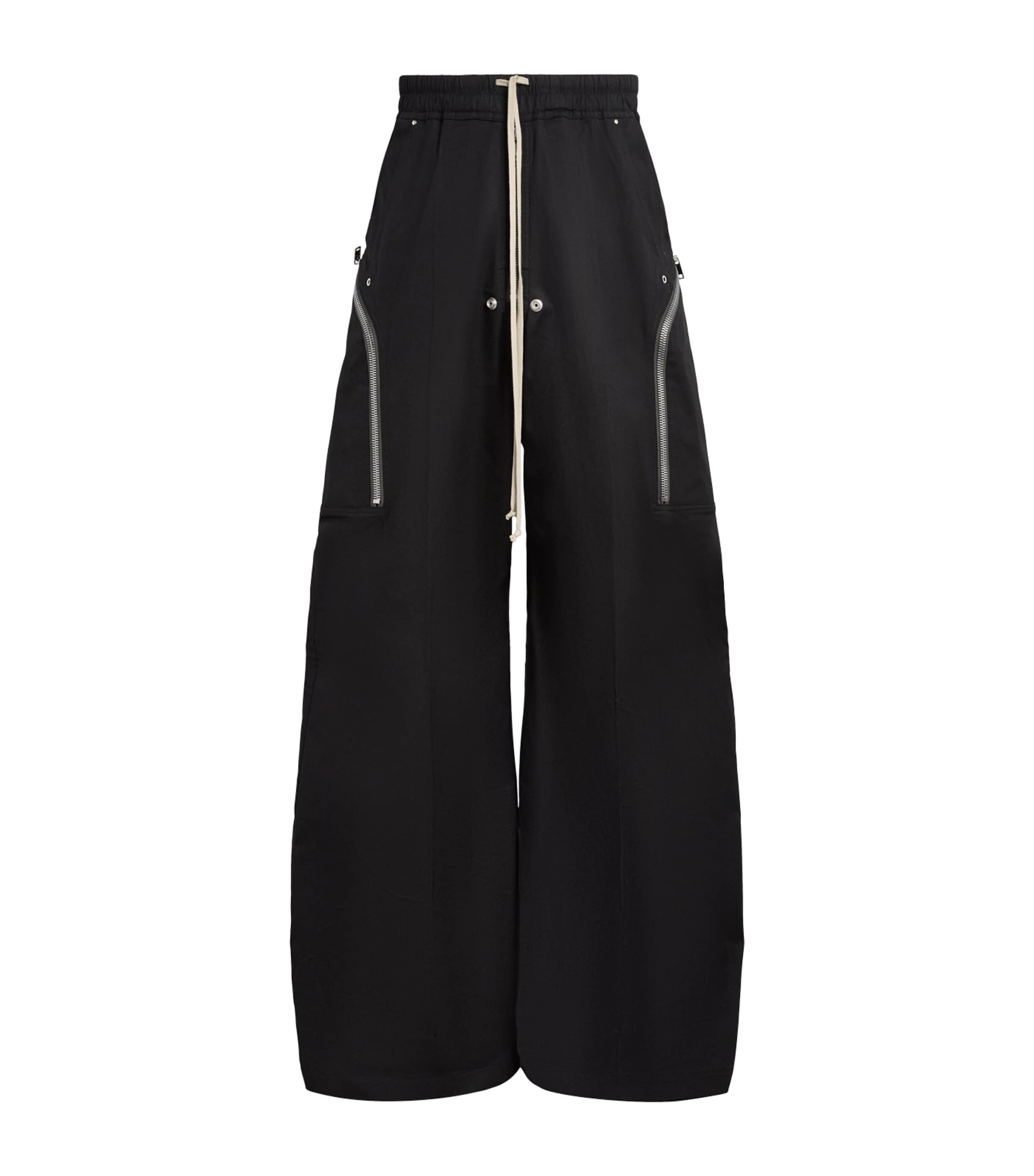 Rick Owens Mens Stretch-Cotton Heizer Belas Cargo Trousers Black Image 1