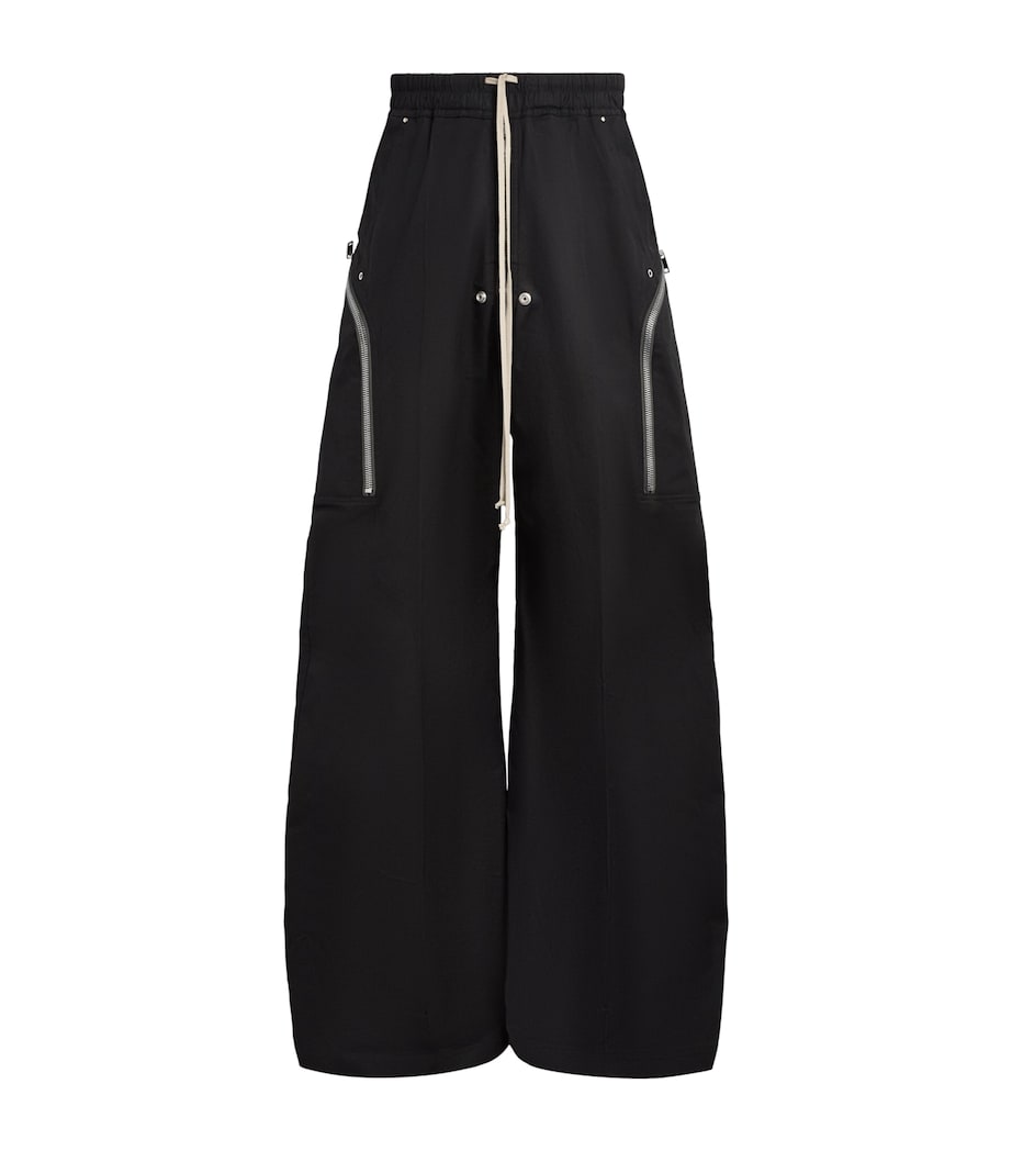 Rick Owens Mens Stretch-Cotton Heizer Belas Cargo Trousers Black Image 1
