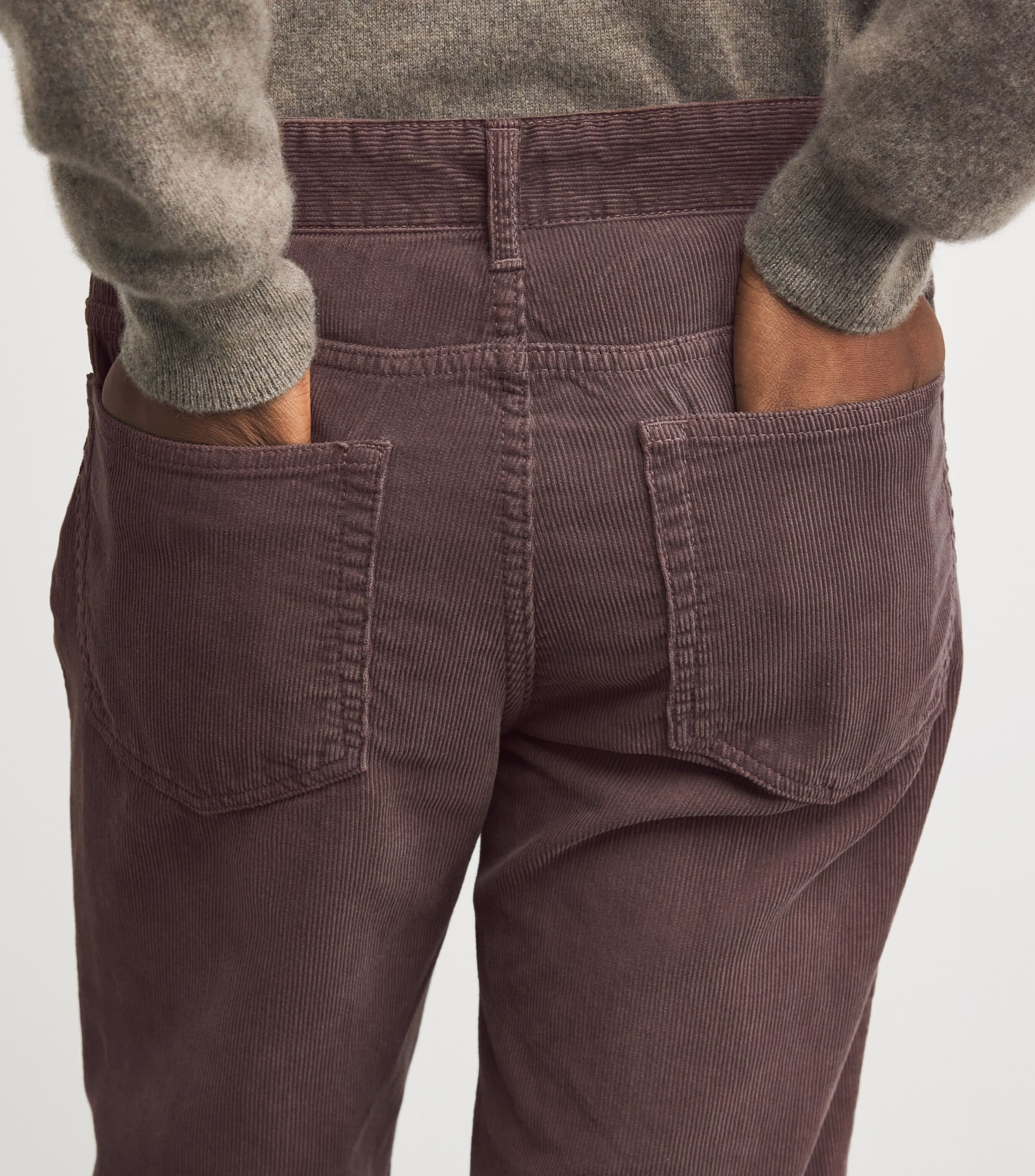 Carlyl Corduroy Low-Rise Straight Trousers MUD Image 5