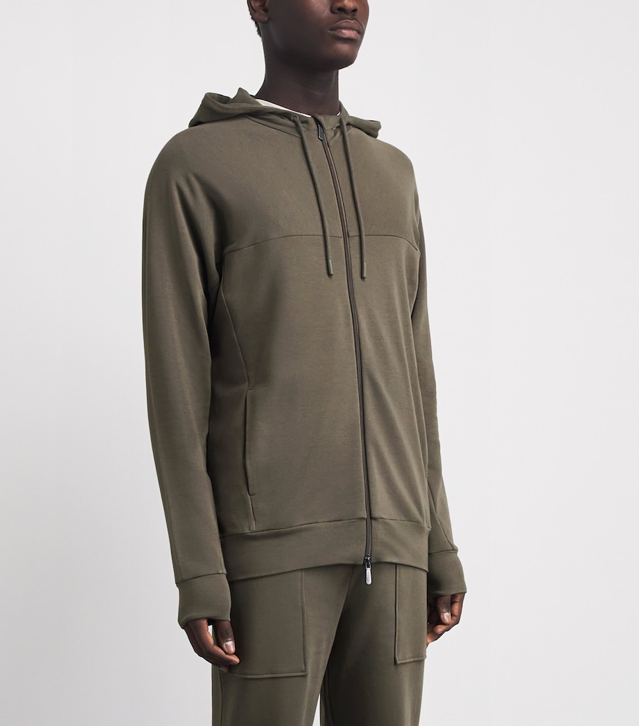 Zimmerli Mens Summer Lounge Hoodie Walnut Tree Image 4