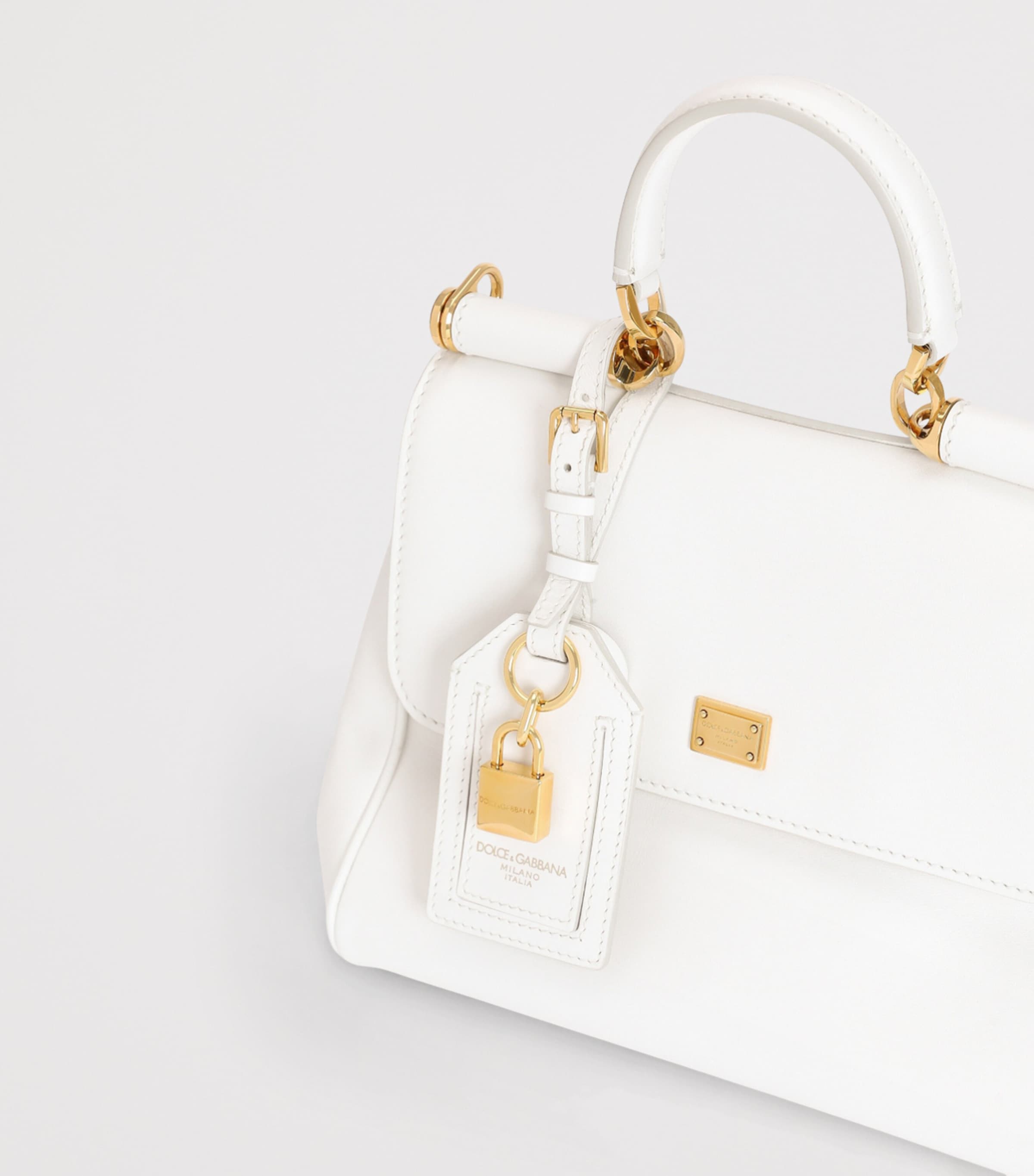 Dolce&Gabbana Leather My Sicily Top-Handle Bag Natural White Image 5