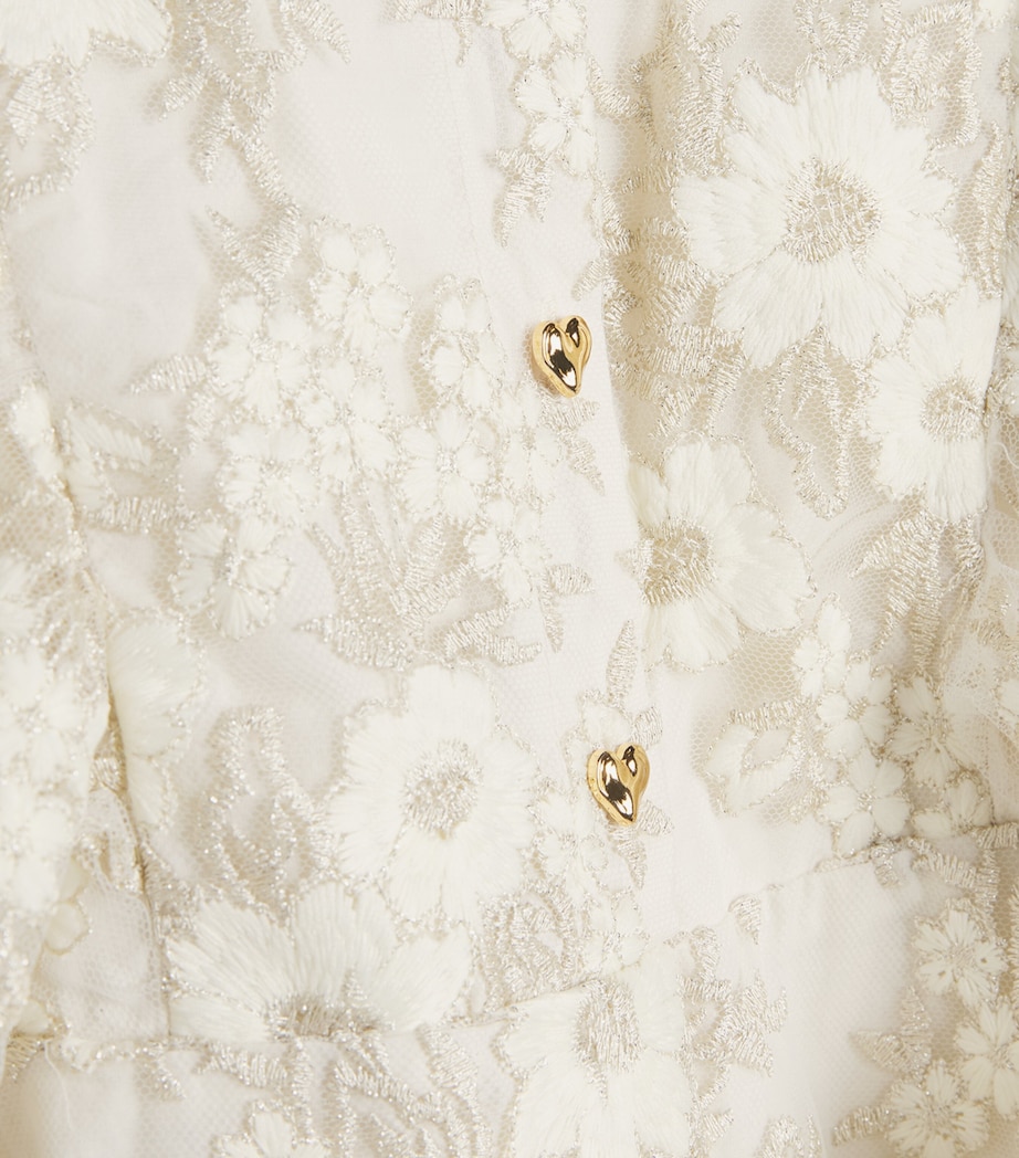 Embroidered Dorothy Dress (3-16 Years) CREME/GOLD Image 3